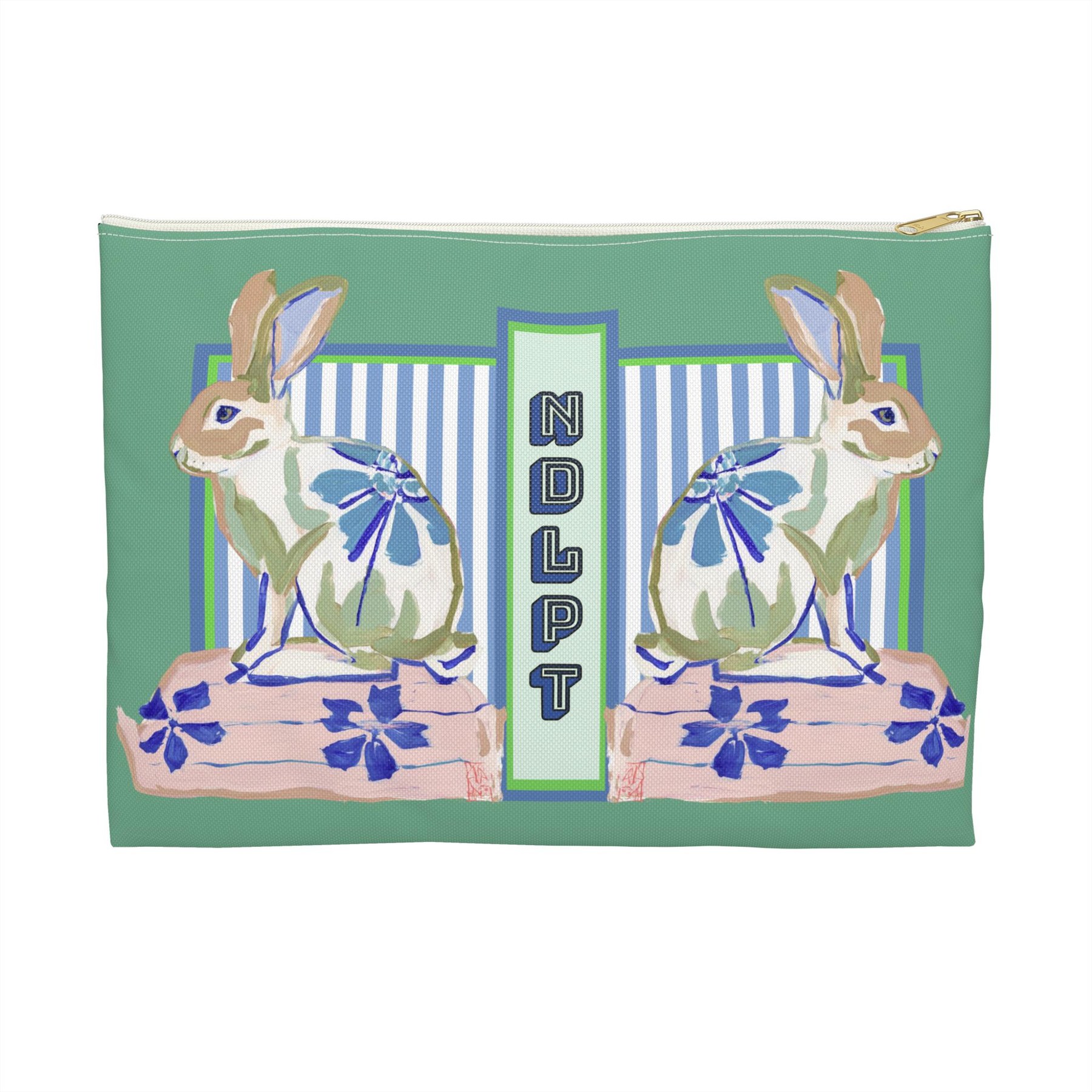 Needlepoint Painted Rabbit Accessory Pouch