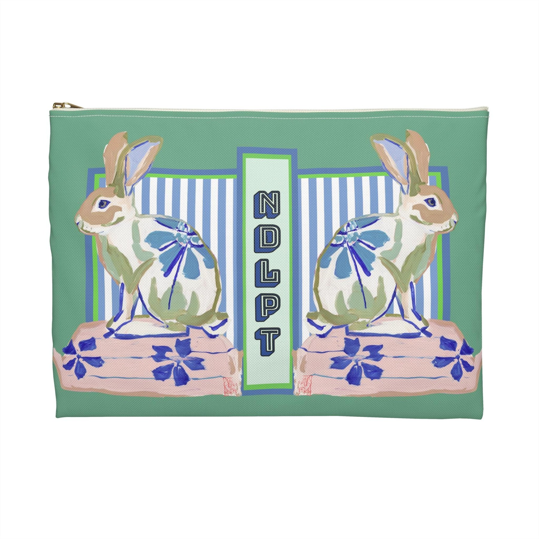 Needlepoint Painted Rabbit Accessory Pouch, view 3