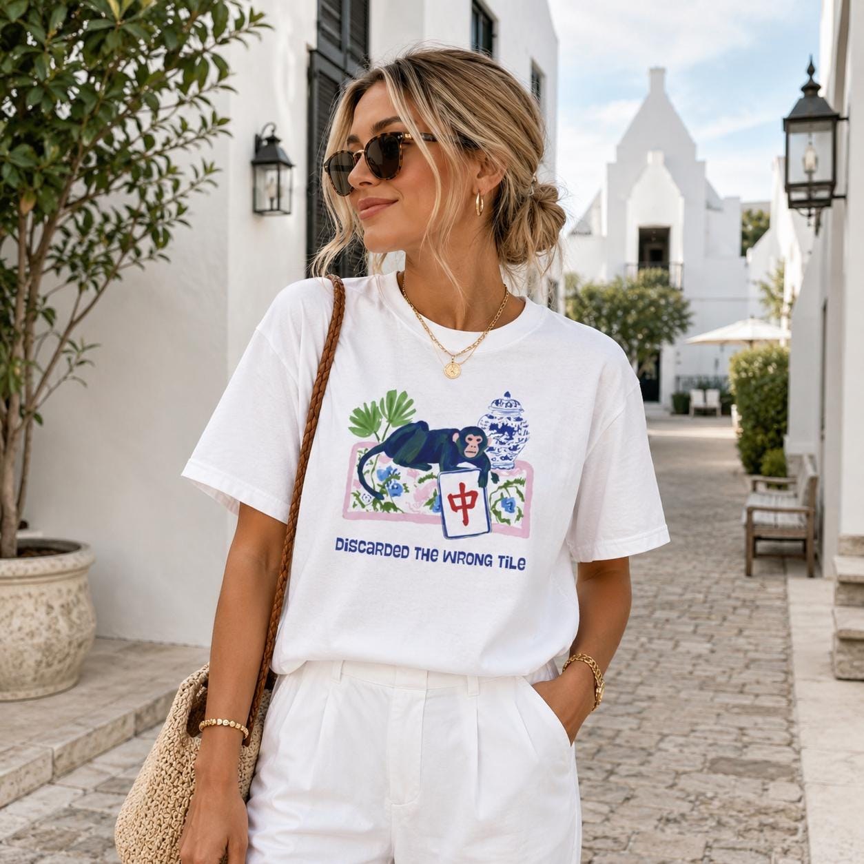 Mahjong Funny "Discarded the Wrong Tile" Comfort Colorsโข T-Shirt, view 2