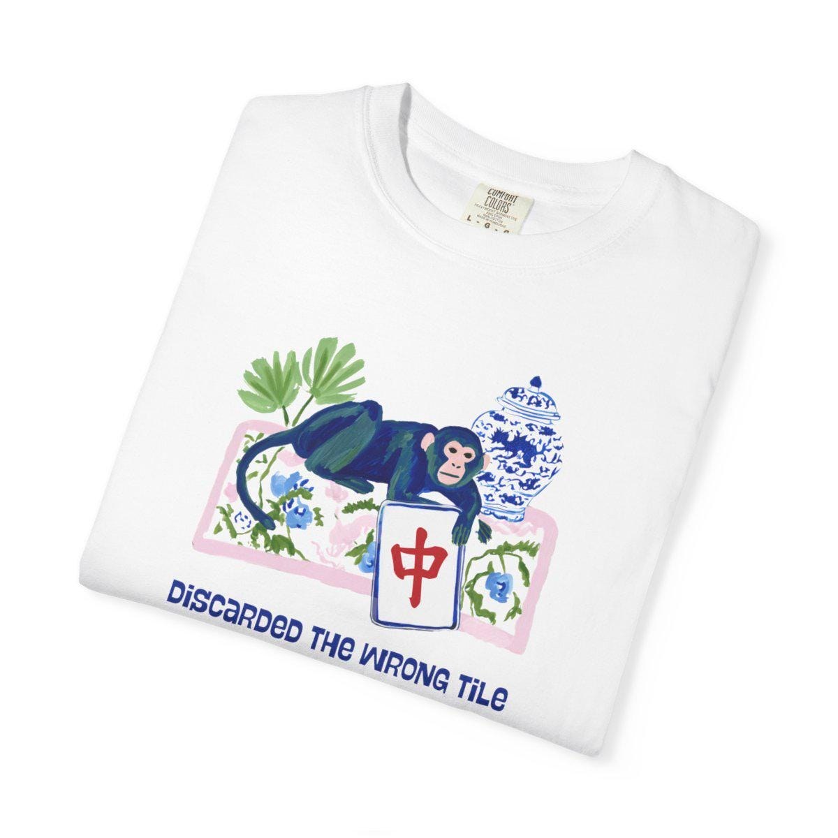 Mahjong Funny "Discarded the Wrong Tile" Comfort Colorsโข T-Shirt, view 4