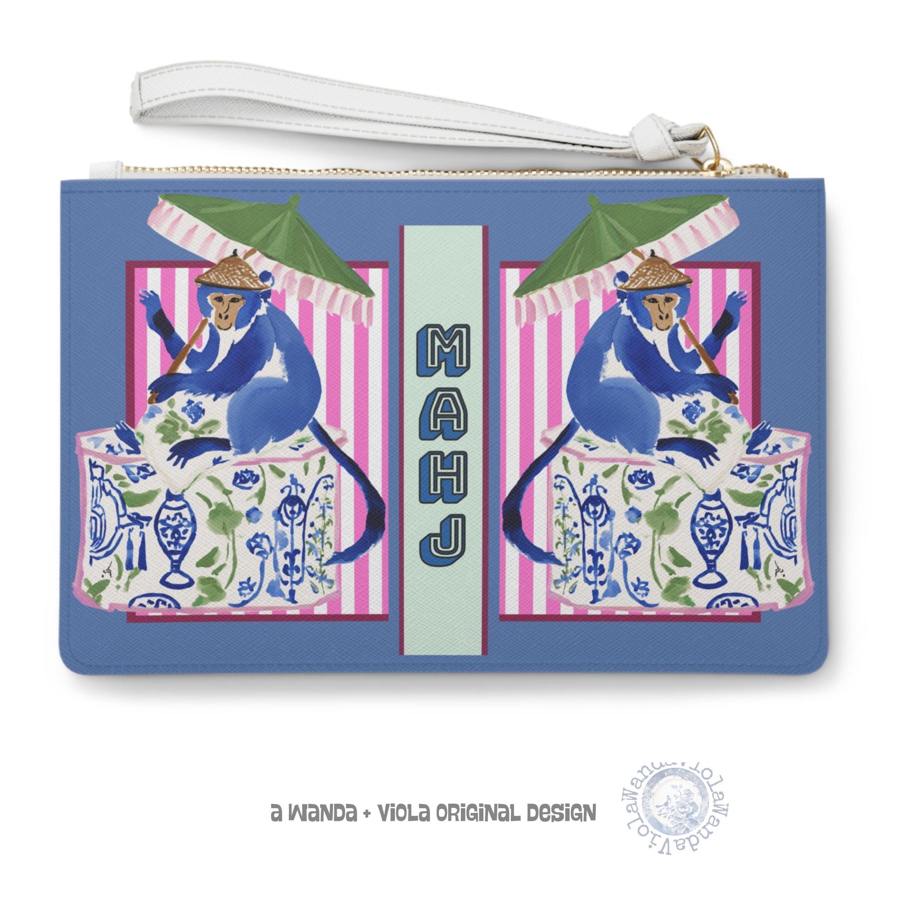 Mahjong Chinoiserie Monkey Card Holder