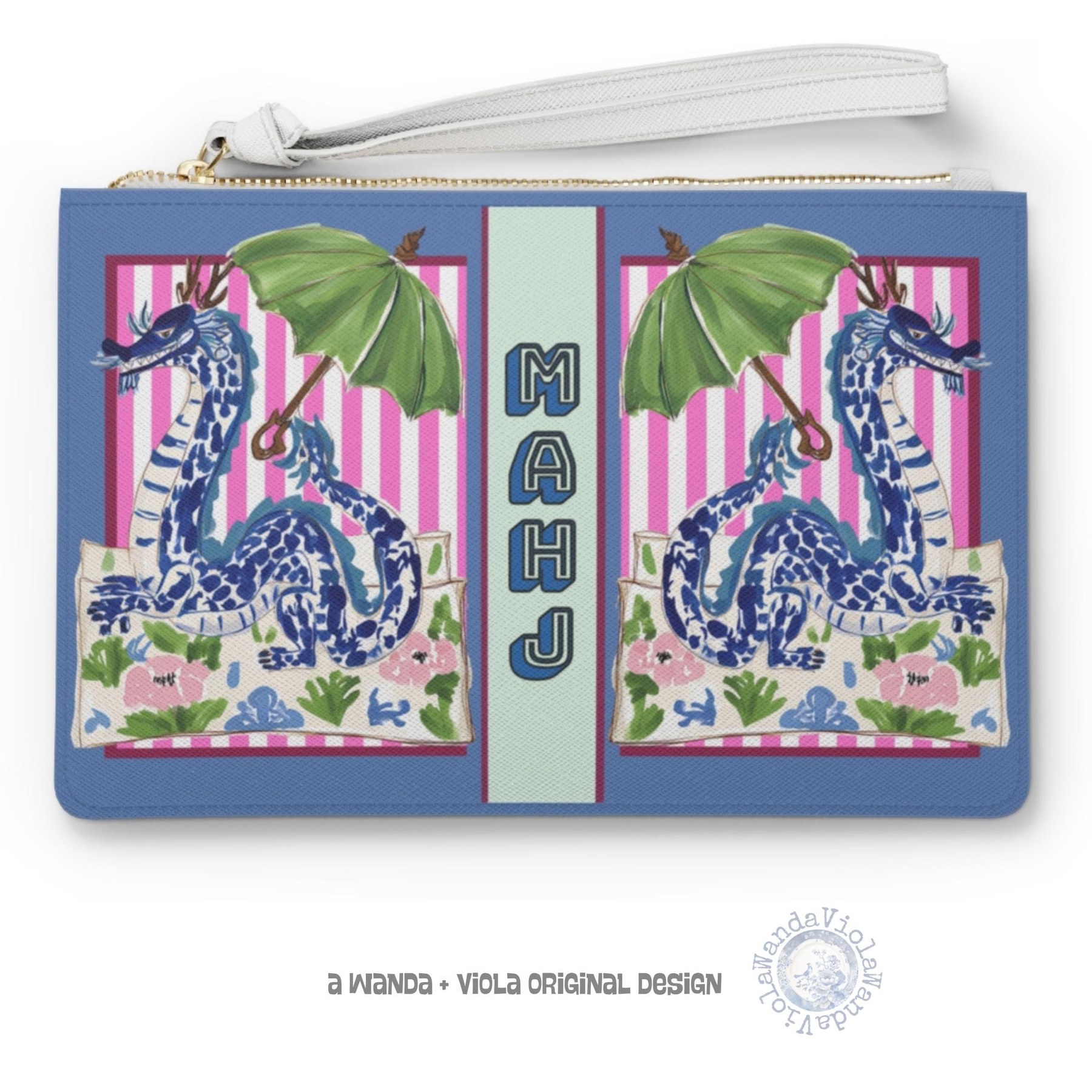 Mahjong Chinoiserie Dragon Card Clutch