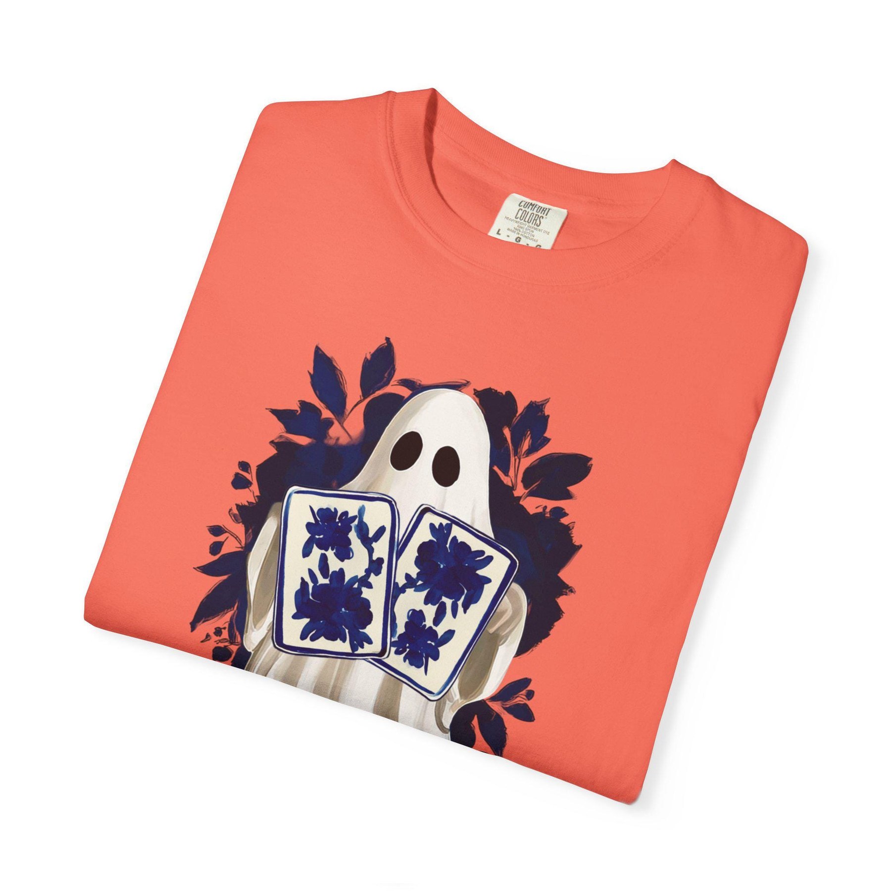 Mahjong Halloween Chinoiserie Ghost "Boo Bam" Comfort Colors™ T-Shirt, view 3