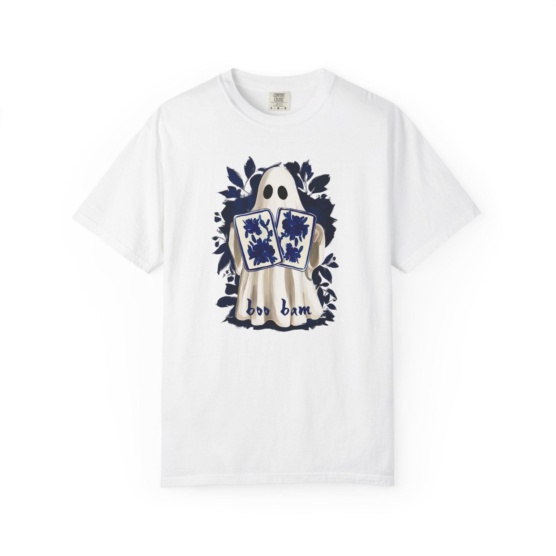Mahjong Halloween Chinoiserie Ghost "Boo Bam" Comfort Colors™ T-Shirt, view 6