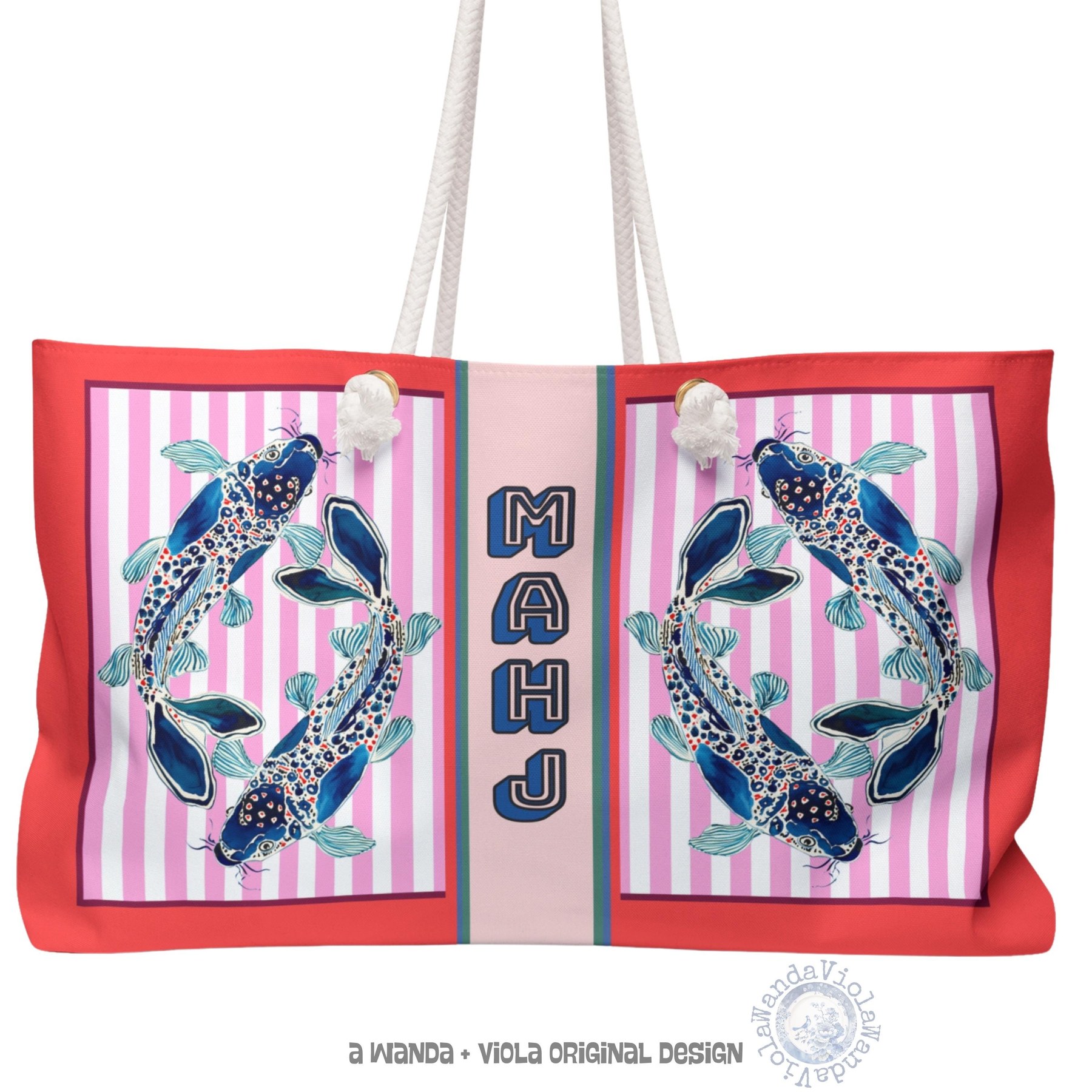 Mahjong Koi Fish Tote Bag