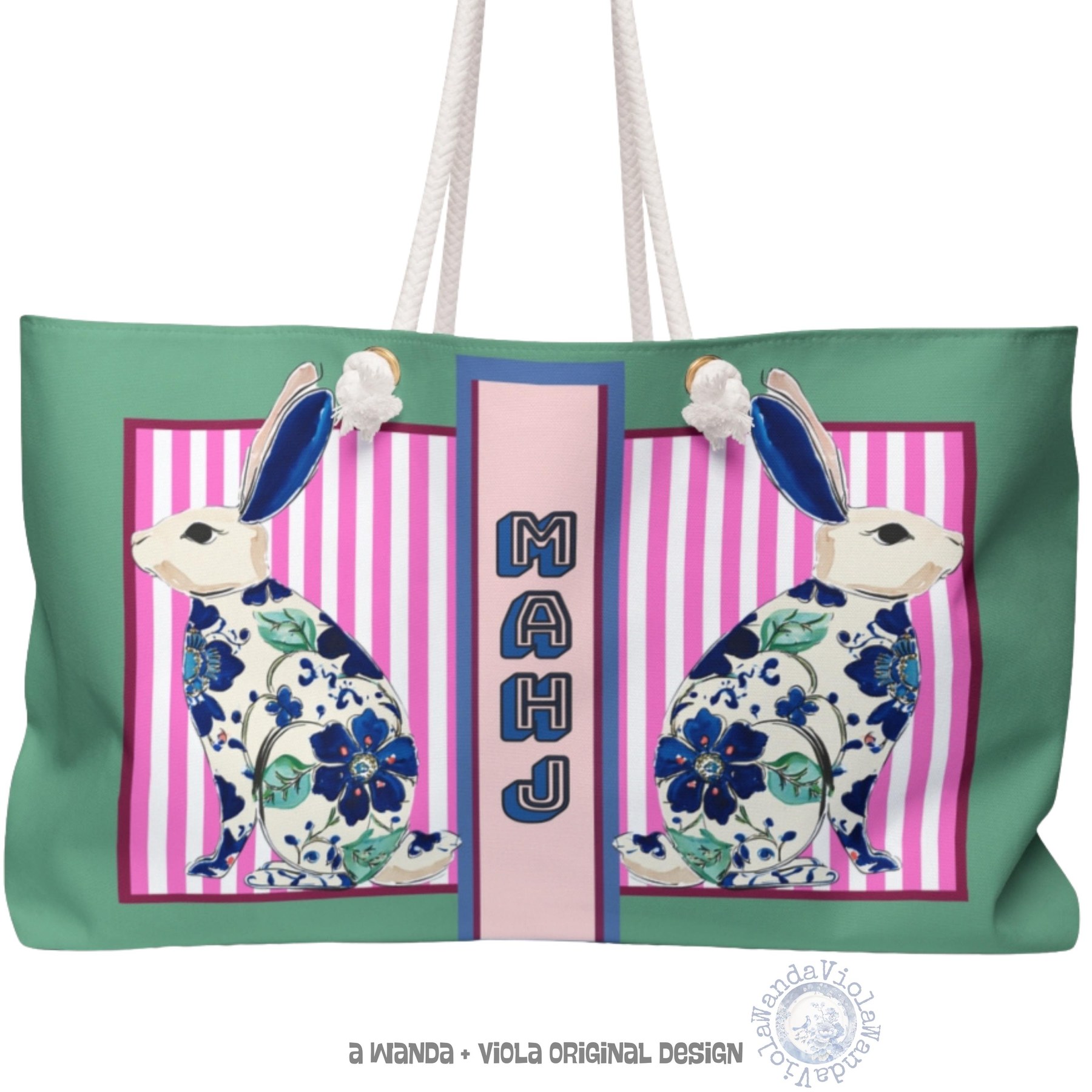 Mahjong Rabbit Tote Bag