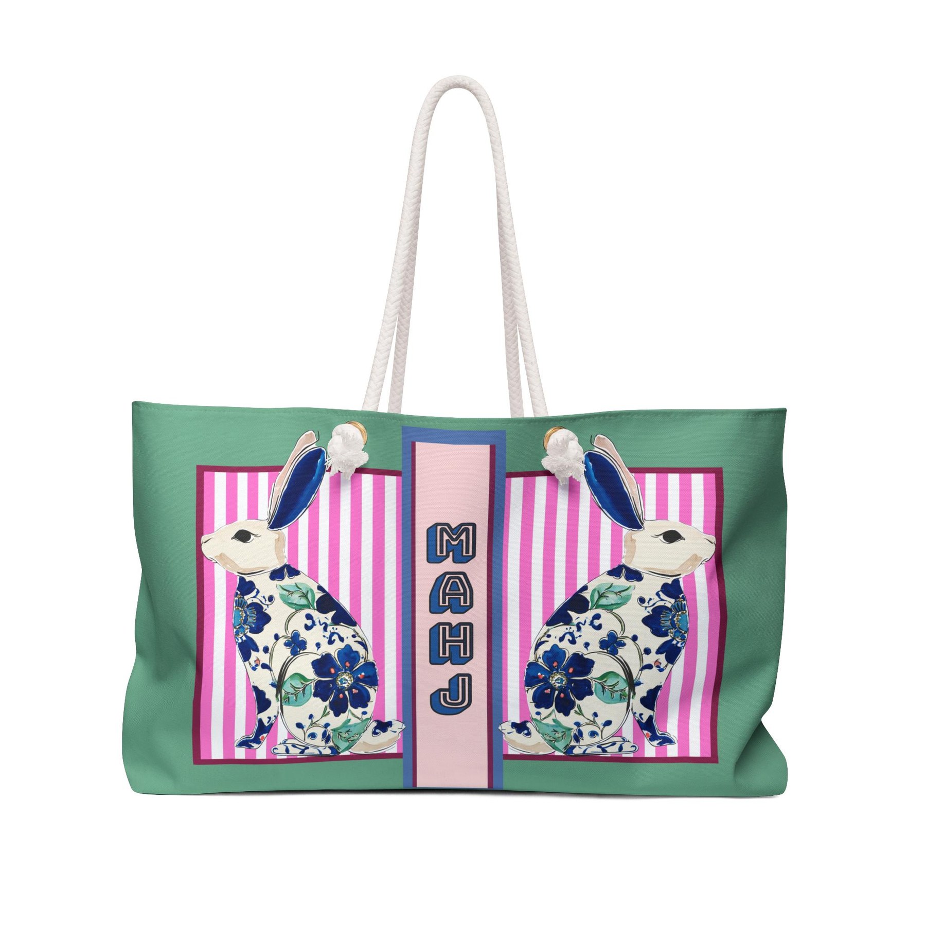 Mahjong Rabbit Tote Bag, view 3