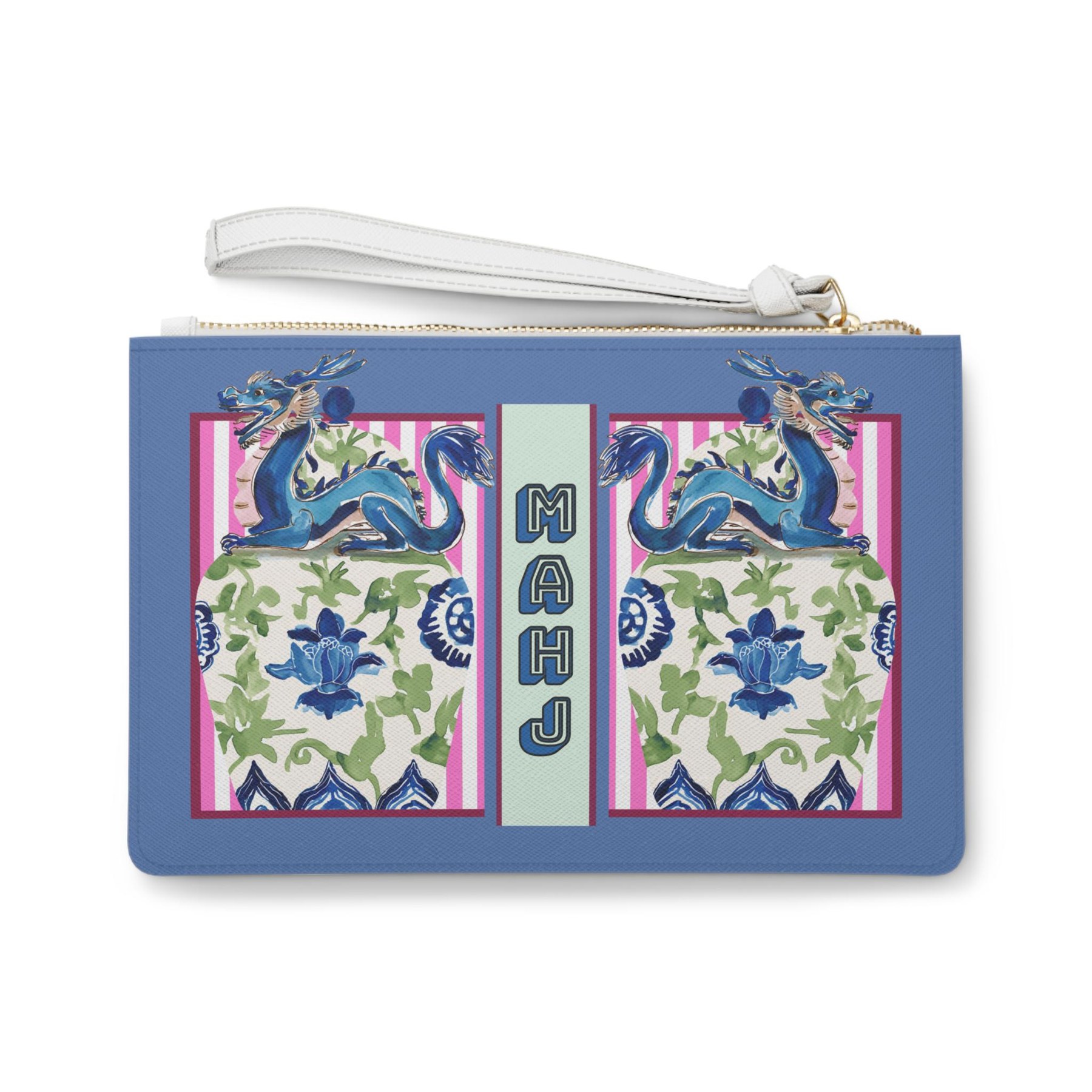 Mahjong Chinoiserie Ginger Jar Dragon Card Clutch, view 4