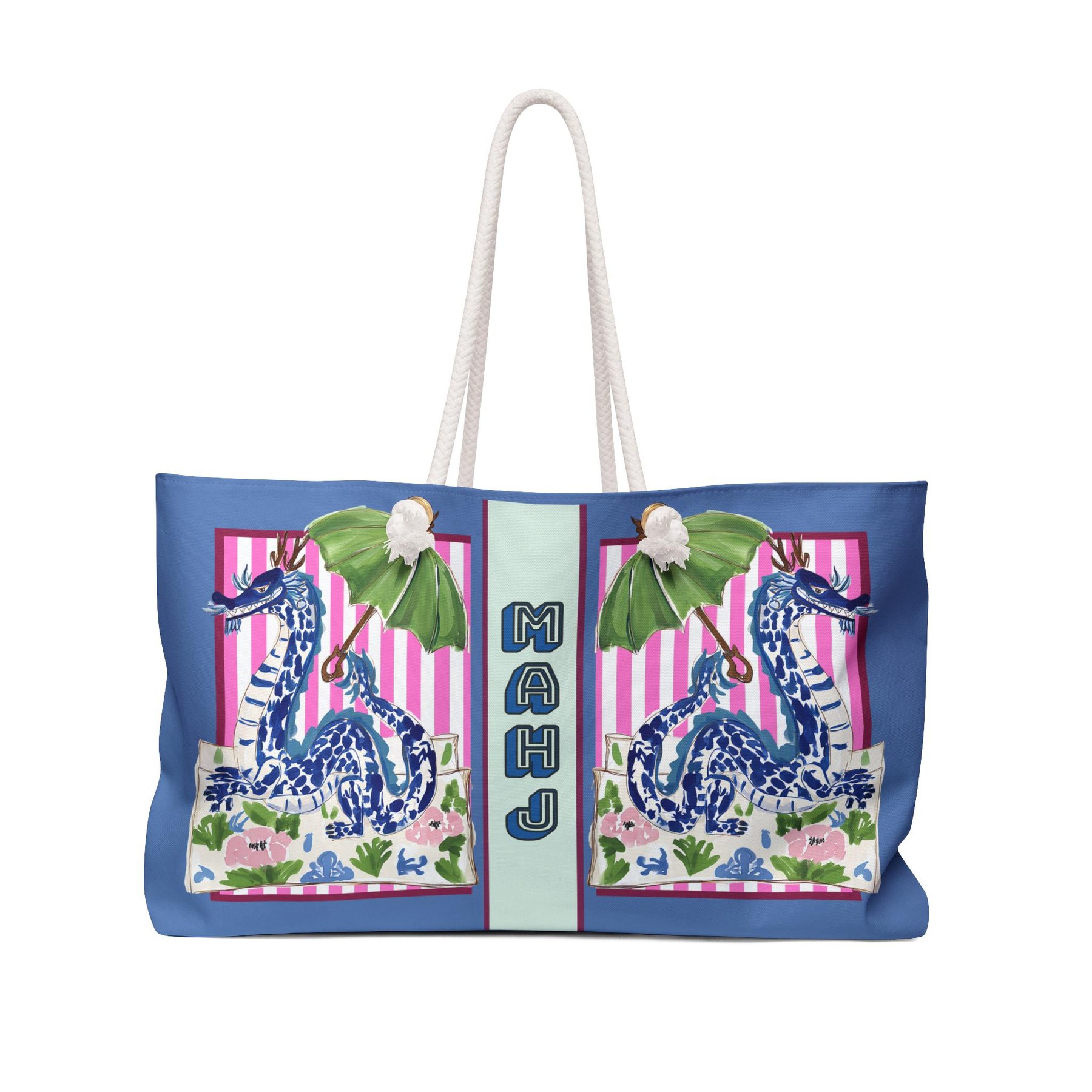 Mahjong Chinoiserie Dragon Tote Bag, view 2