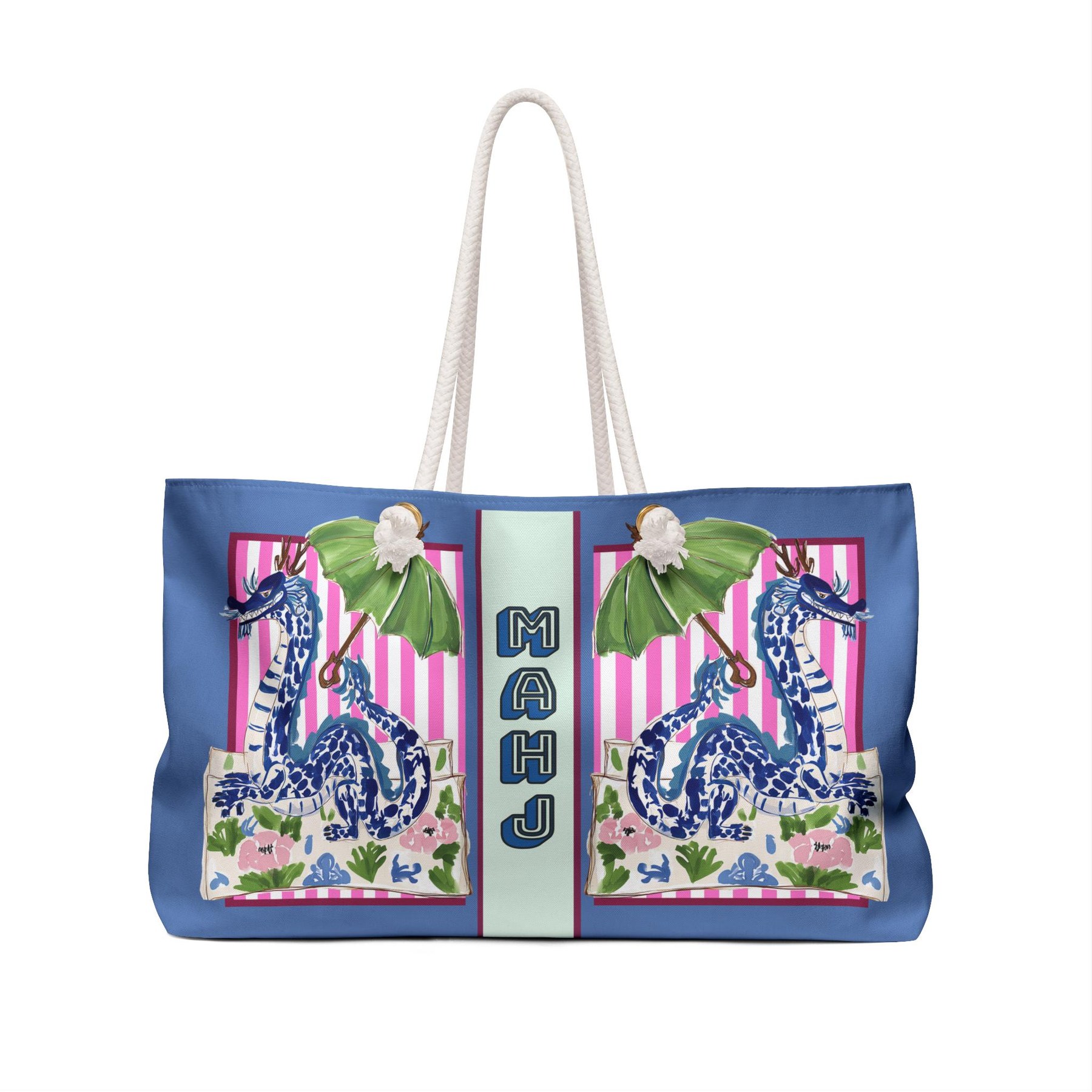 Mahjong Chinoiserie Dragon Tote Bag, view 7