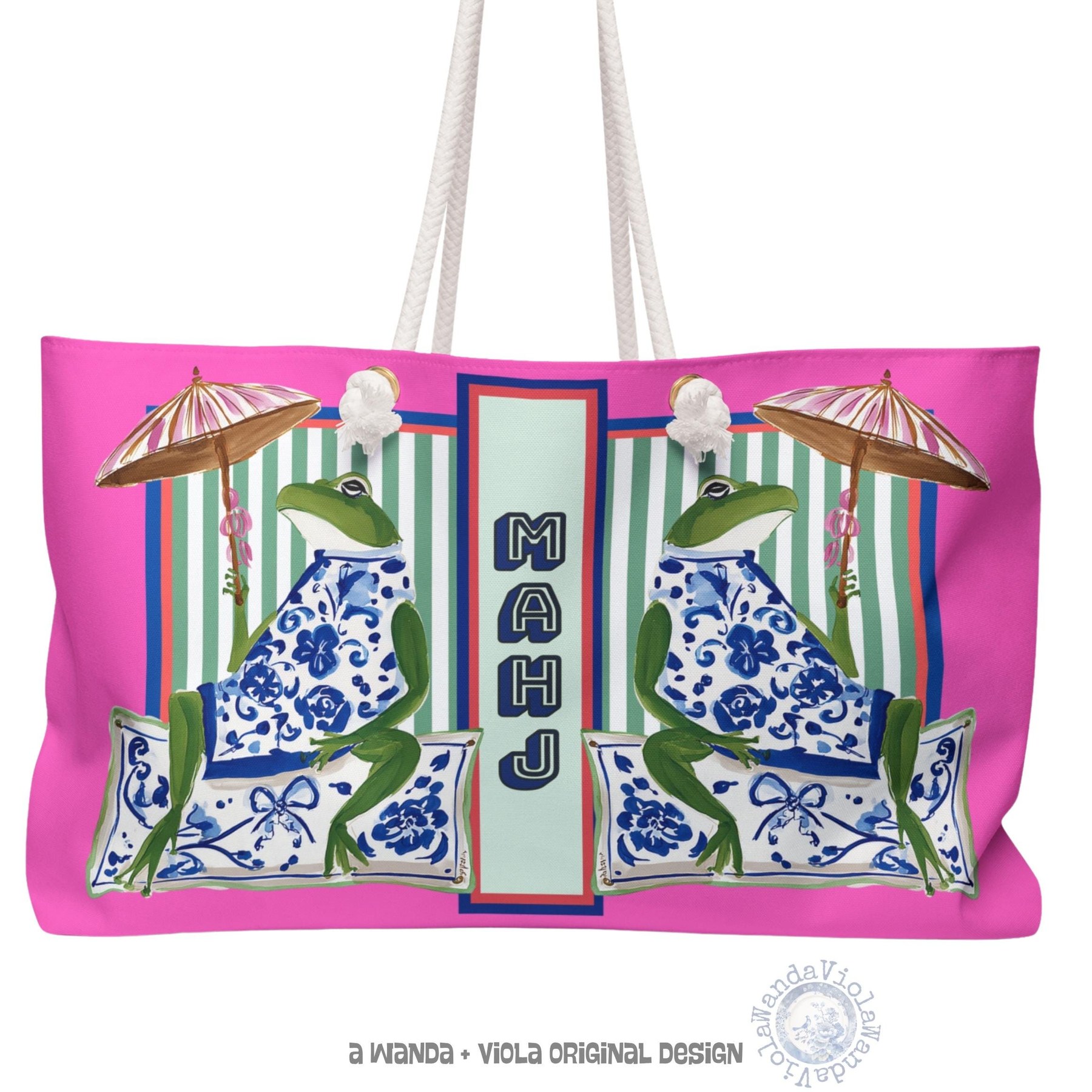 Mahjong Frog Tote Bag