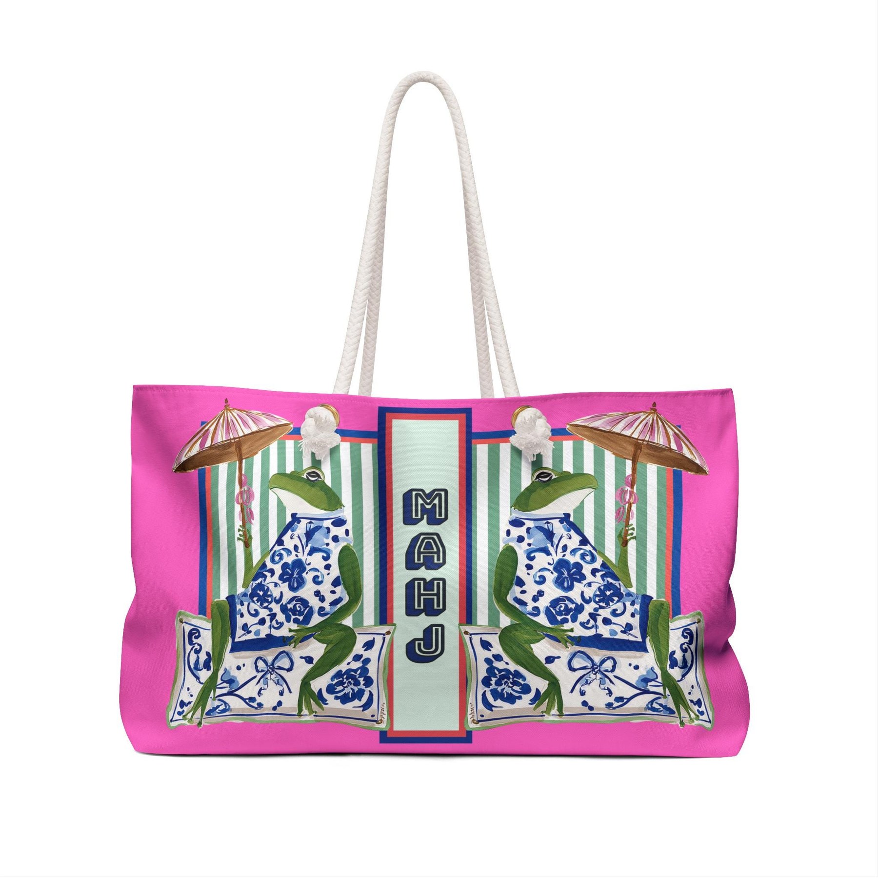 Mahjong Frog Tote Bag, view 2