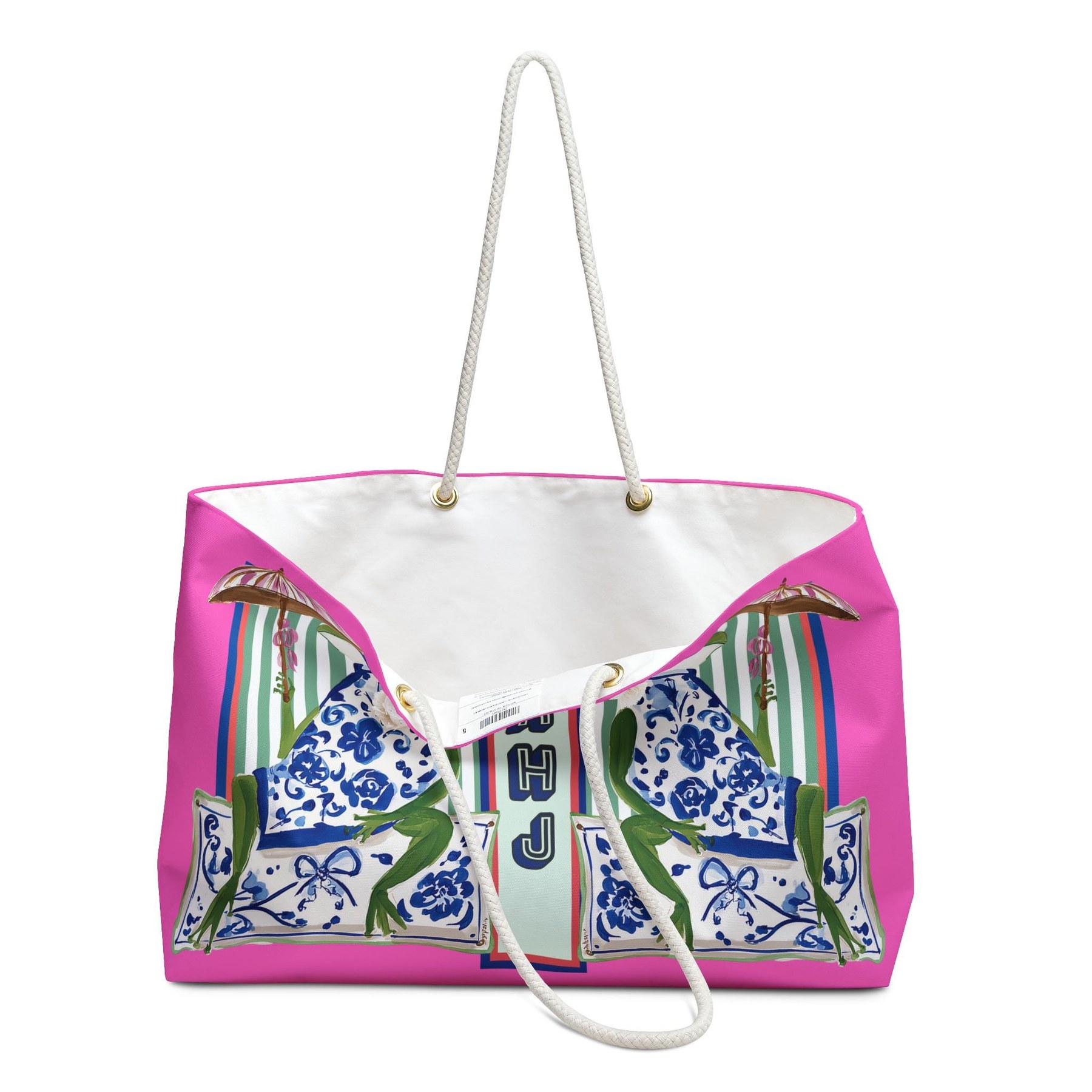 Mahjong Frog Tote Bag, view 4