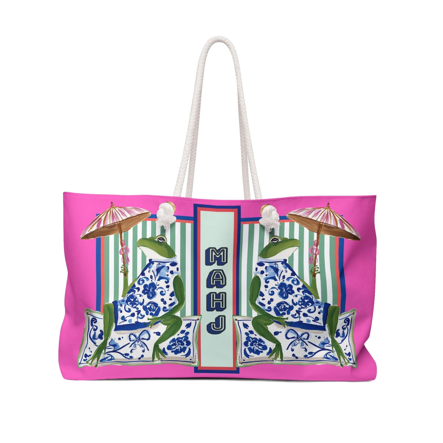 Mahjong Frog Tote Bag, view 7