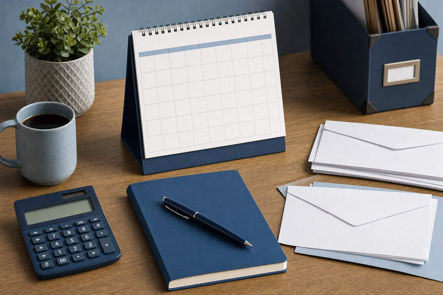 Business owner reviewing a cash planning worksheet and calculator