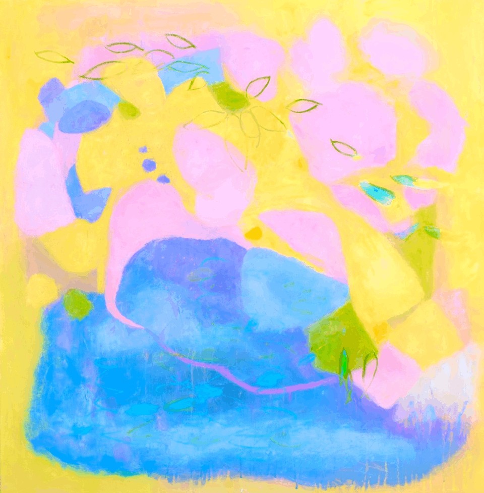 The Sky Above, Acrylics and oil colors on canvas, 36″ × 36″ × 2″