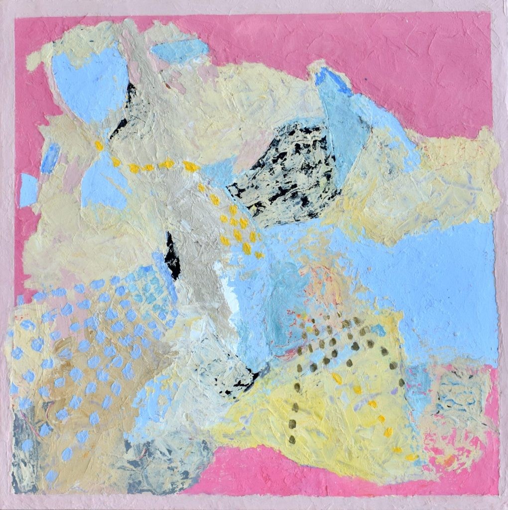 Tell Me A Story, Oil color and cold wax, 13″ × 13″ × 2″