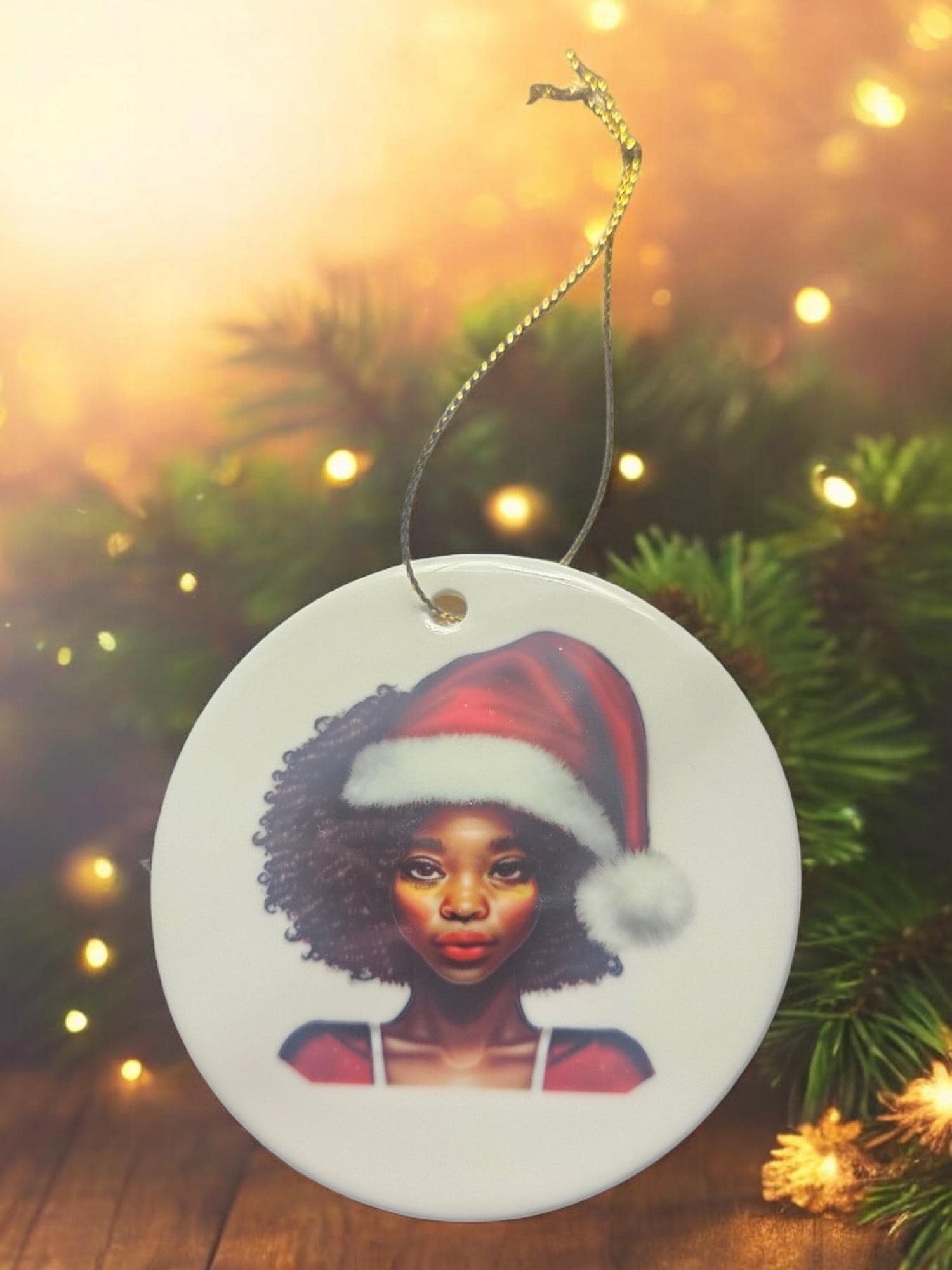 Handcrafted Ceramic Christmas Ornaments - Unique Holiday Decorations Afro American Christmas ornament