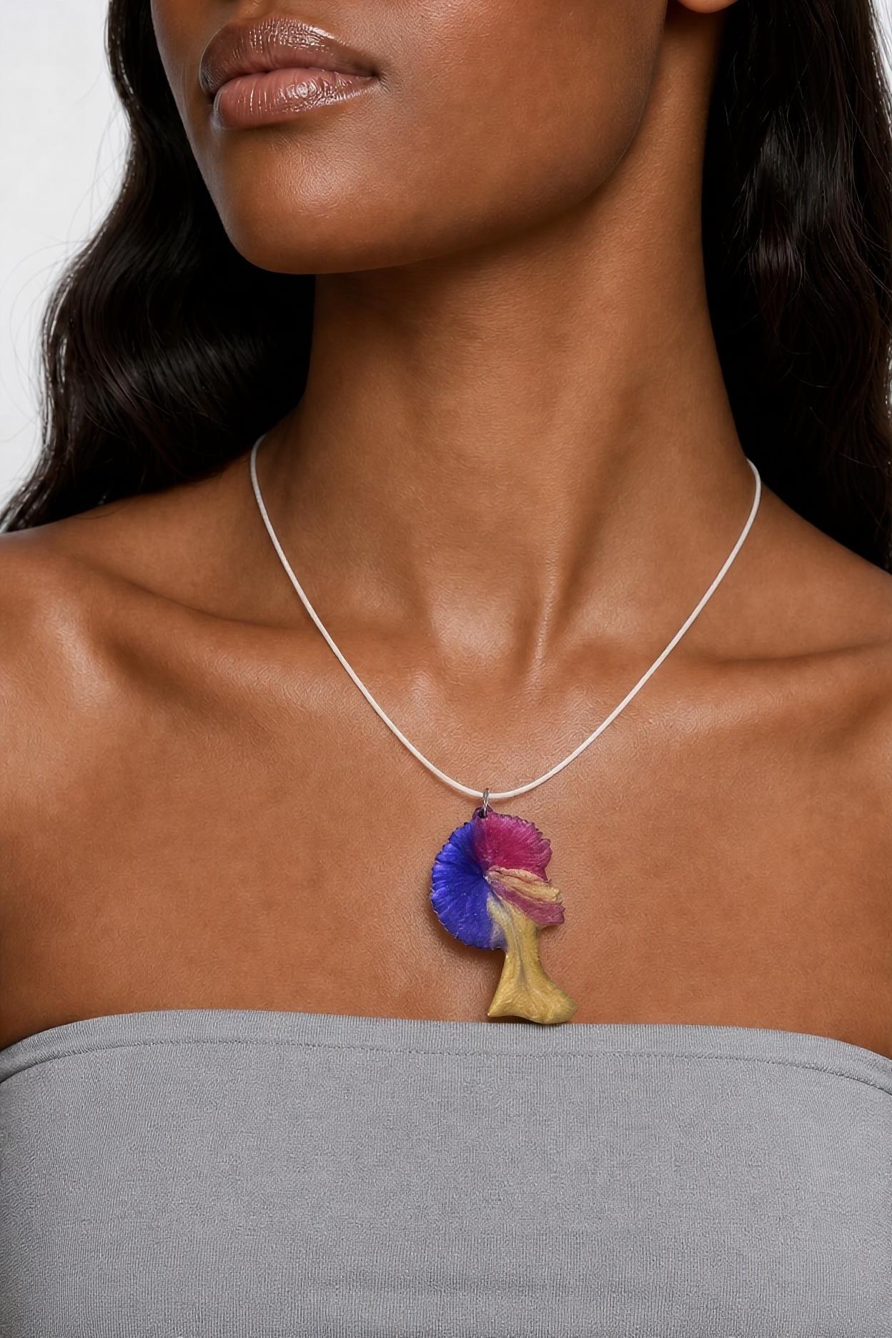 Handmade Afro Woman Resin Necklace