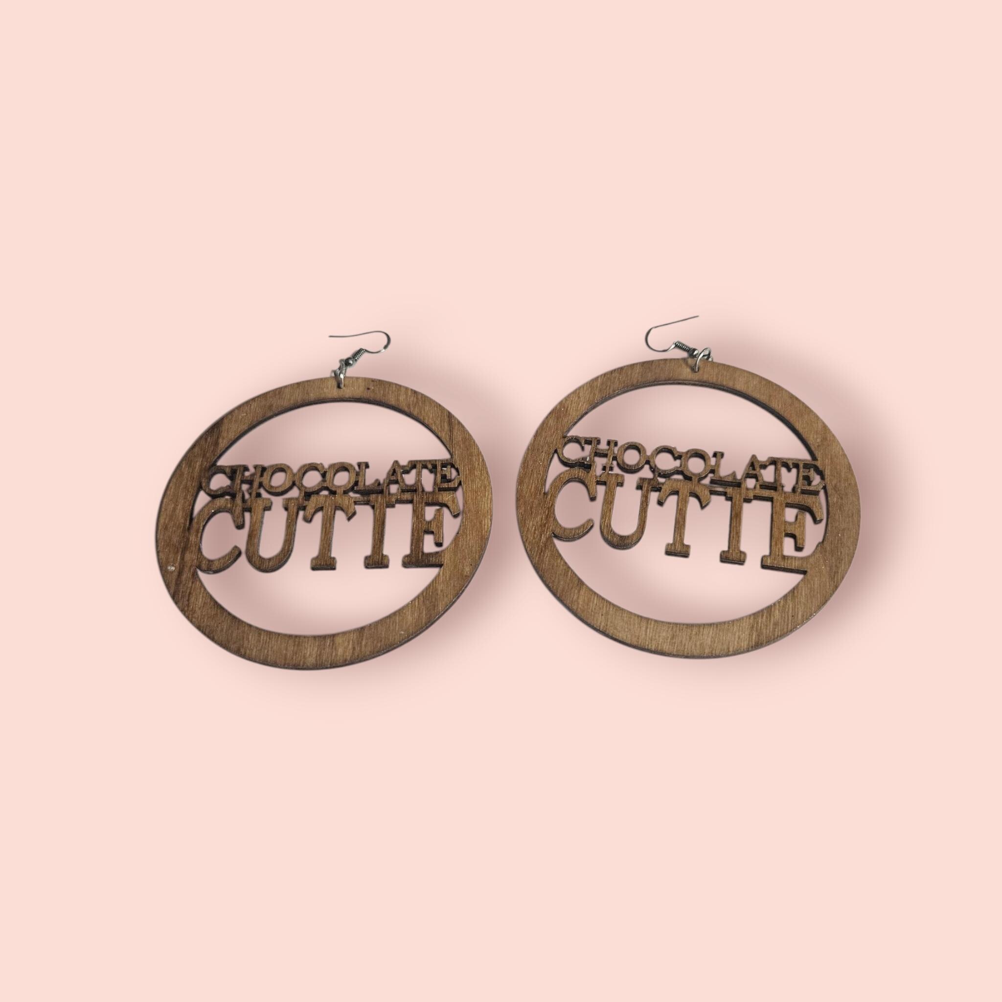 Afrocentric Wood Earrings Dope Girl Magic Wood Earring Wood Queen Hoop Earrings, Hoop Earrings, Dangle Earrings, Ethnic Earring view 2