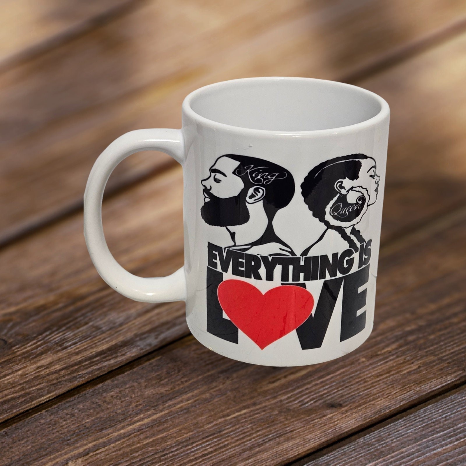 Everything Love Afrocentric Couple Coffee Mug, Afro American Coffee Mug,Black Woman Boss,Sublimation view 2