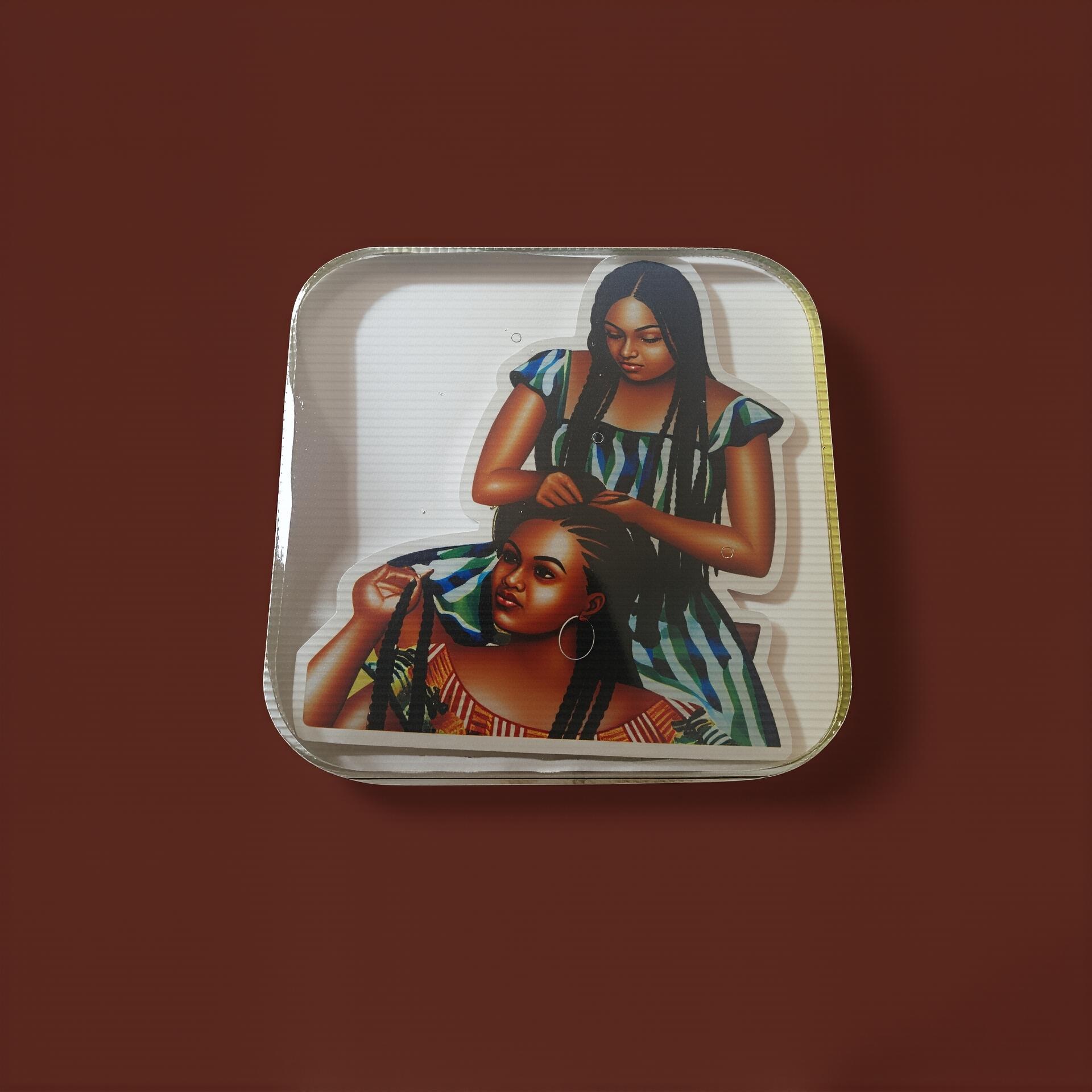 Hair Braiding Afrocentric Resin Lapel Pin view 3