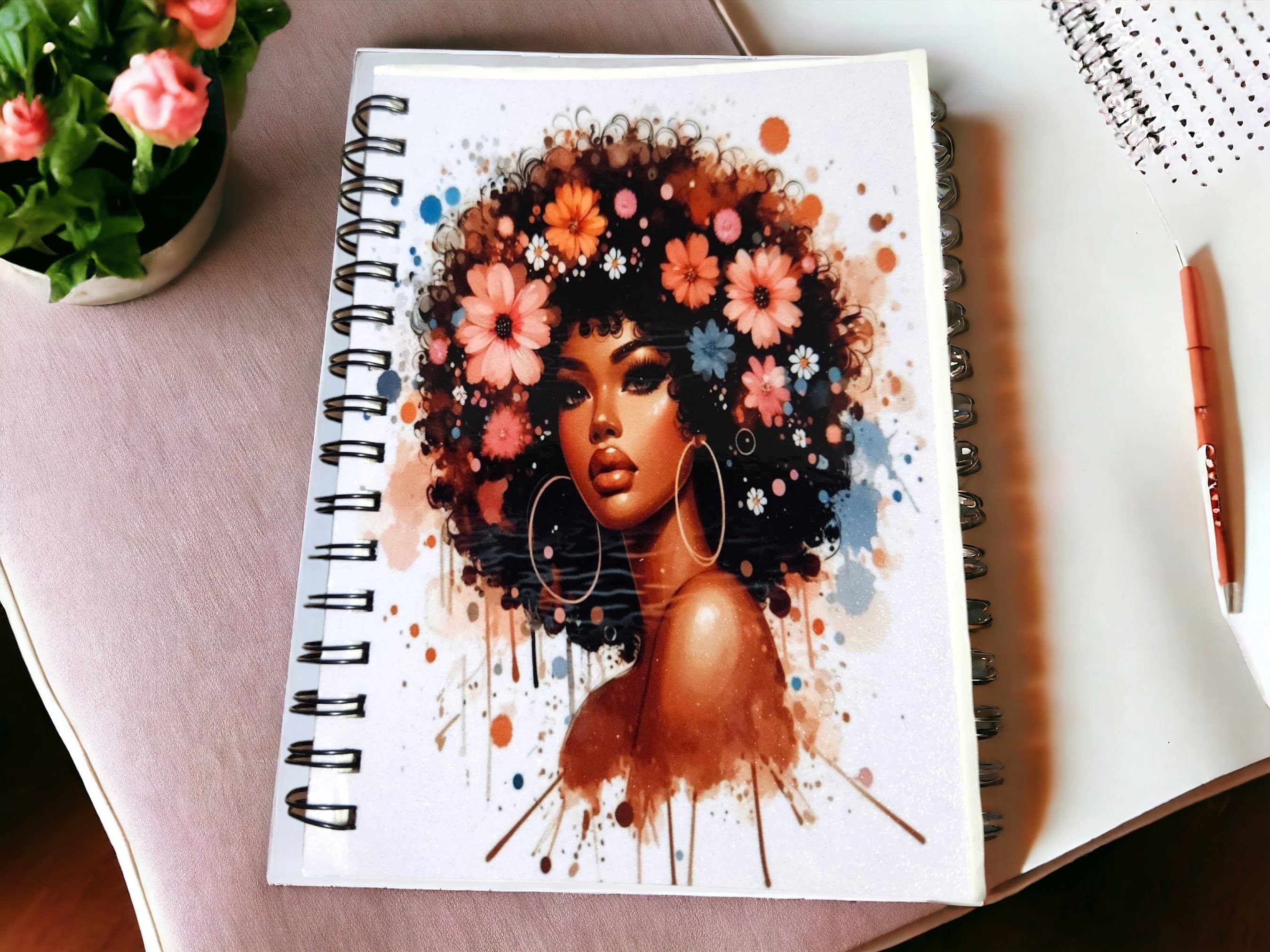 Afrocentric Handmade A6 Pocket Notebook,Black Girl Magic view 2