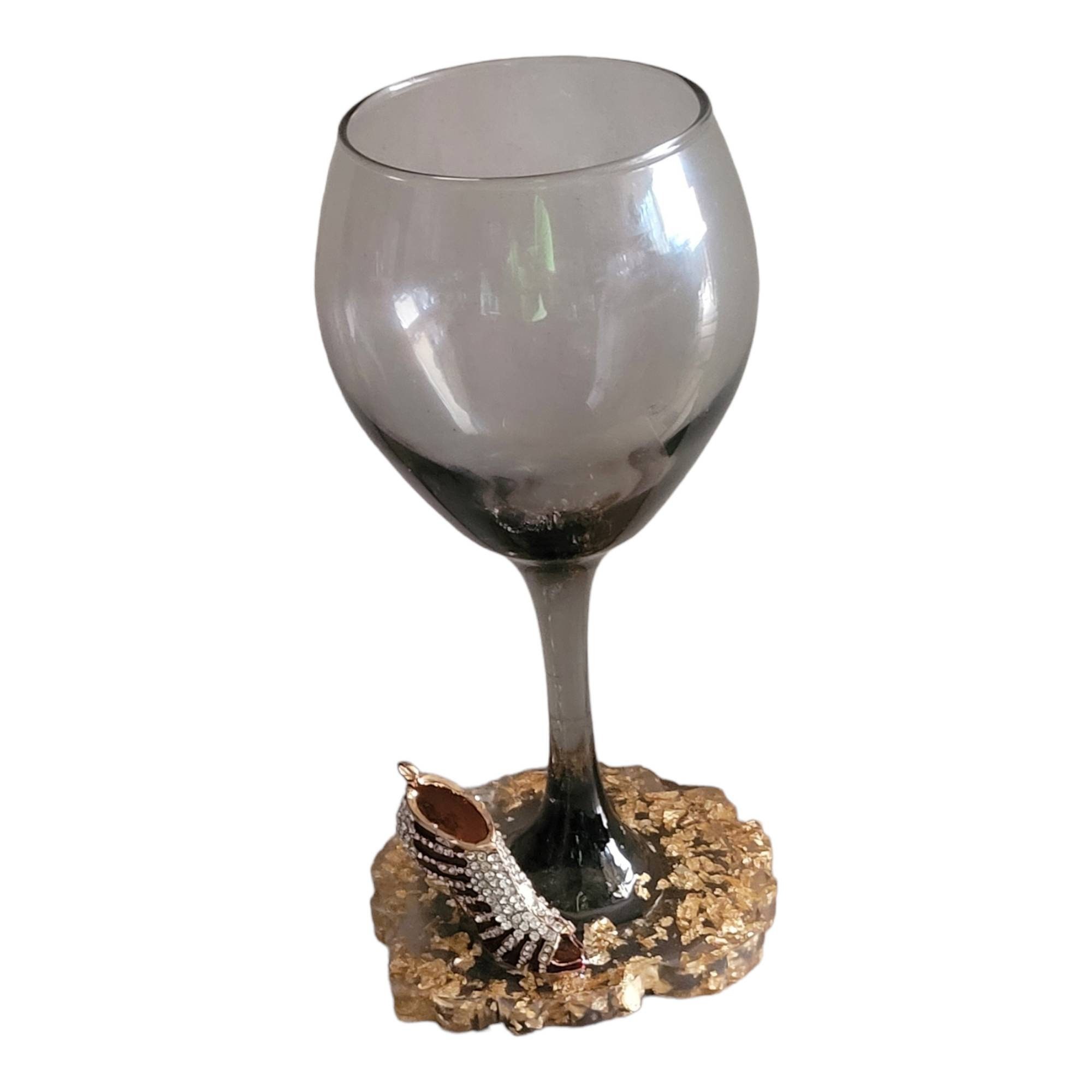 Bling Stemless Wine Glass, Black Woman Afrocentric Gift, Melanin Wine Glass, Birthday Gift for Her, Handmade Glitter Wine Cup view 2