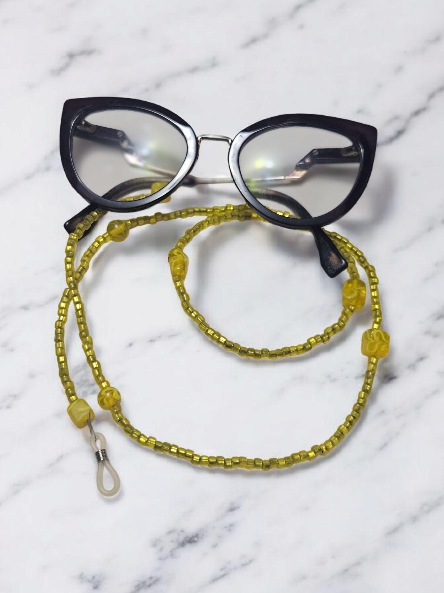 Elegant Beaded Eyeglass Chain – Stylish Glasses Holder for Women | Handmade Eyewear Accessory