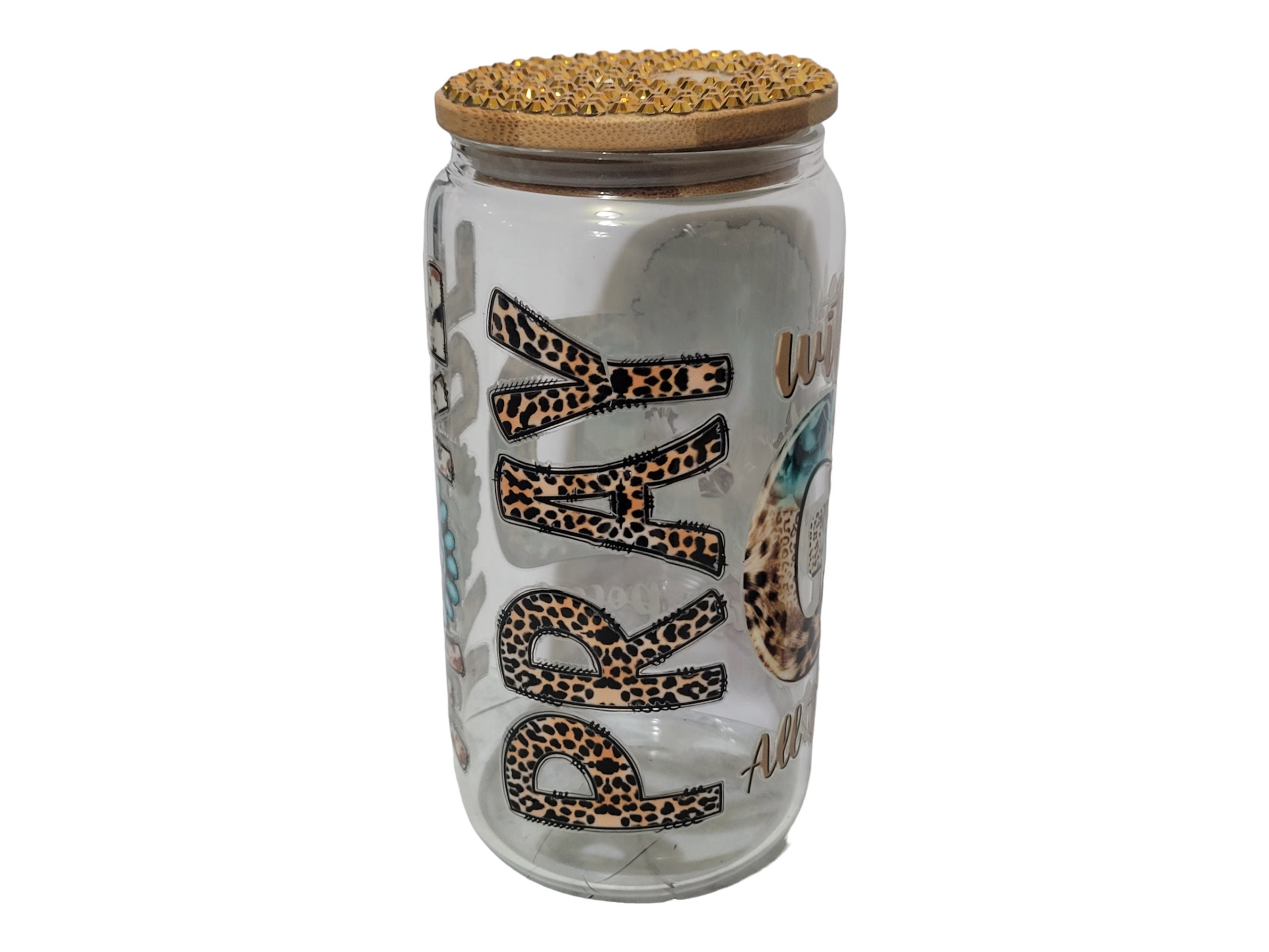 PRAY WITH God ,BeerCan,Glass,Ice Coffee Glass,Housewarming Gift, Afrocentric, Afro view 3