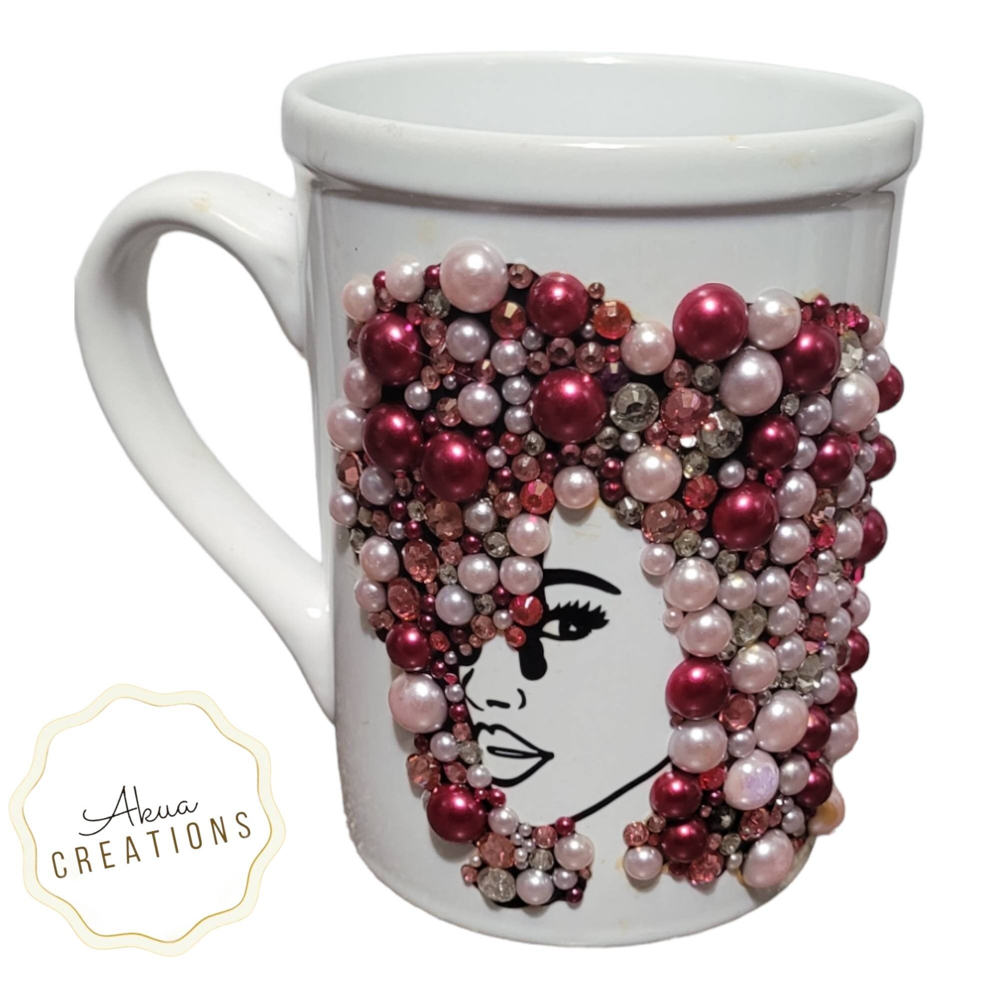 Afrocentric Bling Coffee Mug, Afro American Coffee Mug,Black Woman Boss view 3