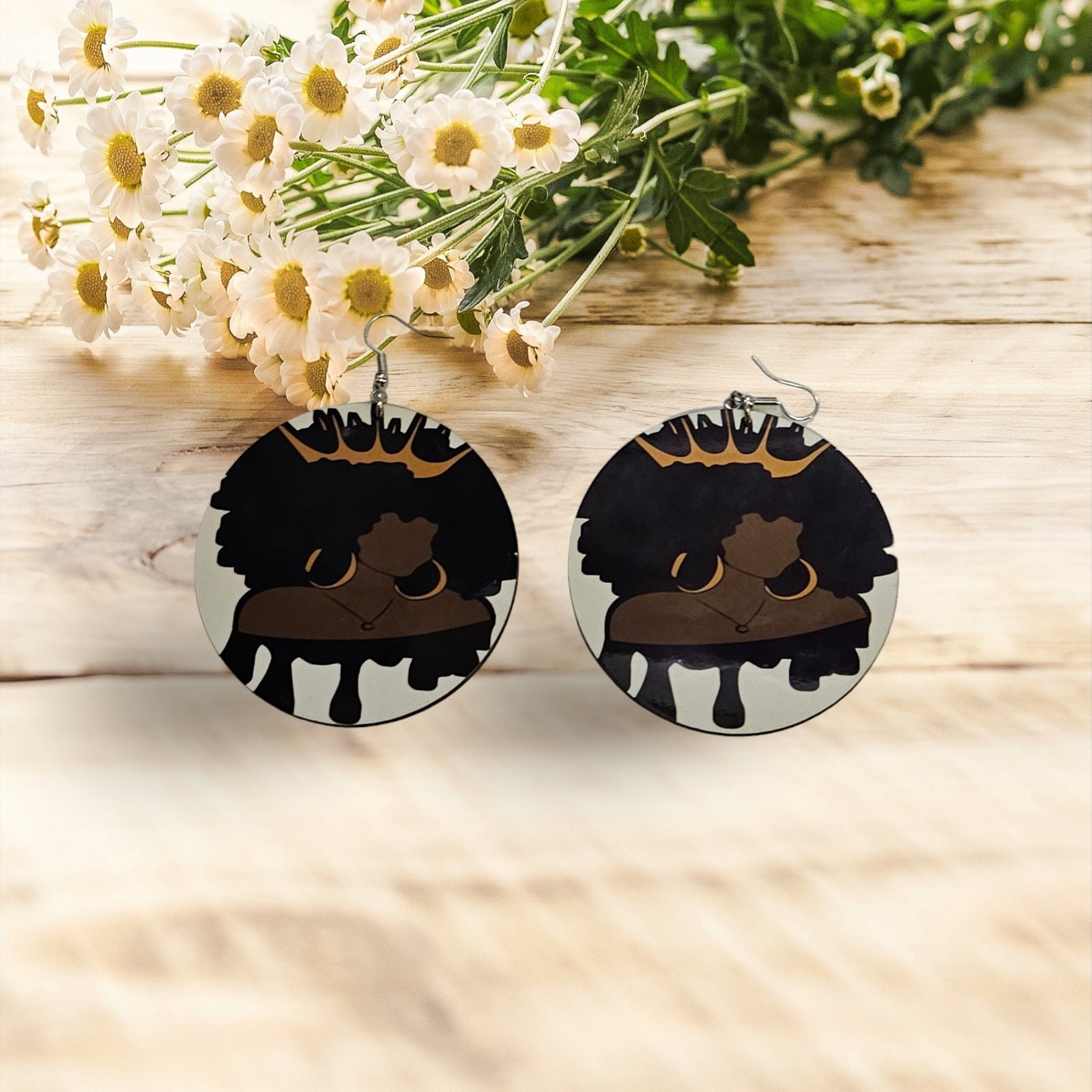 Afrocentric Statement Earrings,Oversize Earrings view 3