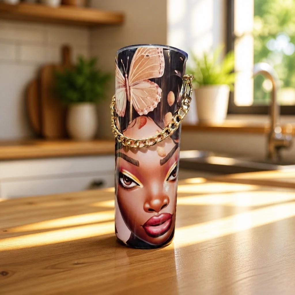 Chain Purse Afrocentric Woman 20 oz tumbler