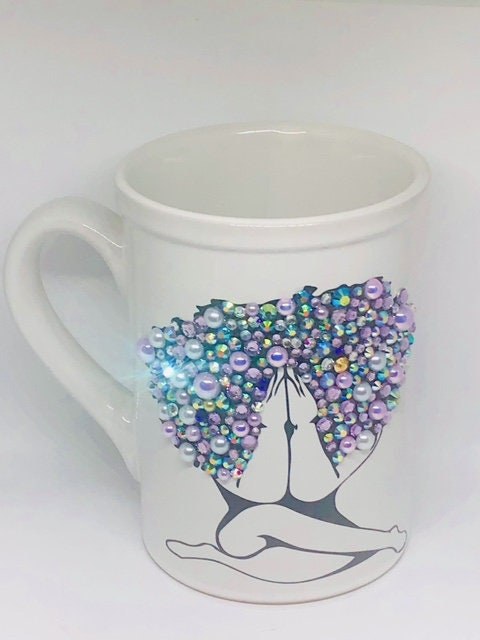 Black Girl Magic Coffee Mug, Melanin Ceramic Mug, Afrocentric Gift for Her, Black Woman Birthday Gift, Handmade Black Queen Mug