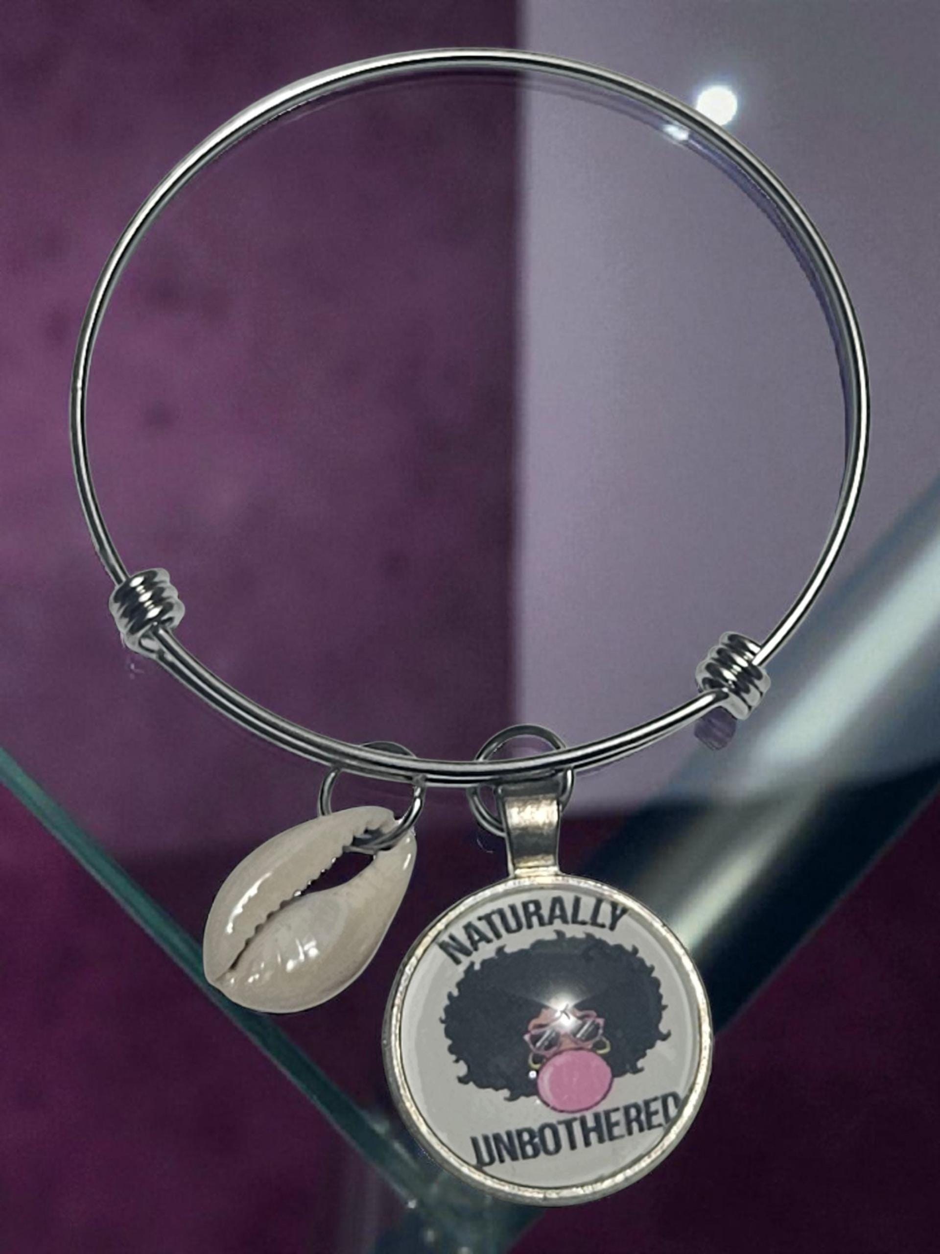 Adjustable African Charm Bracelet naturally unbothered, Stainless Steel Adjustable BraceletFree shipping view 2