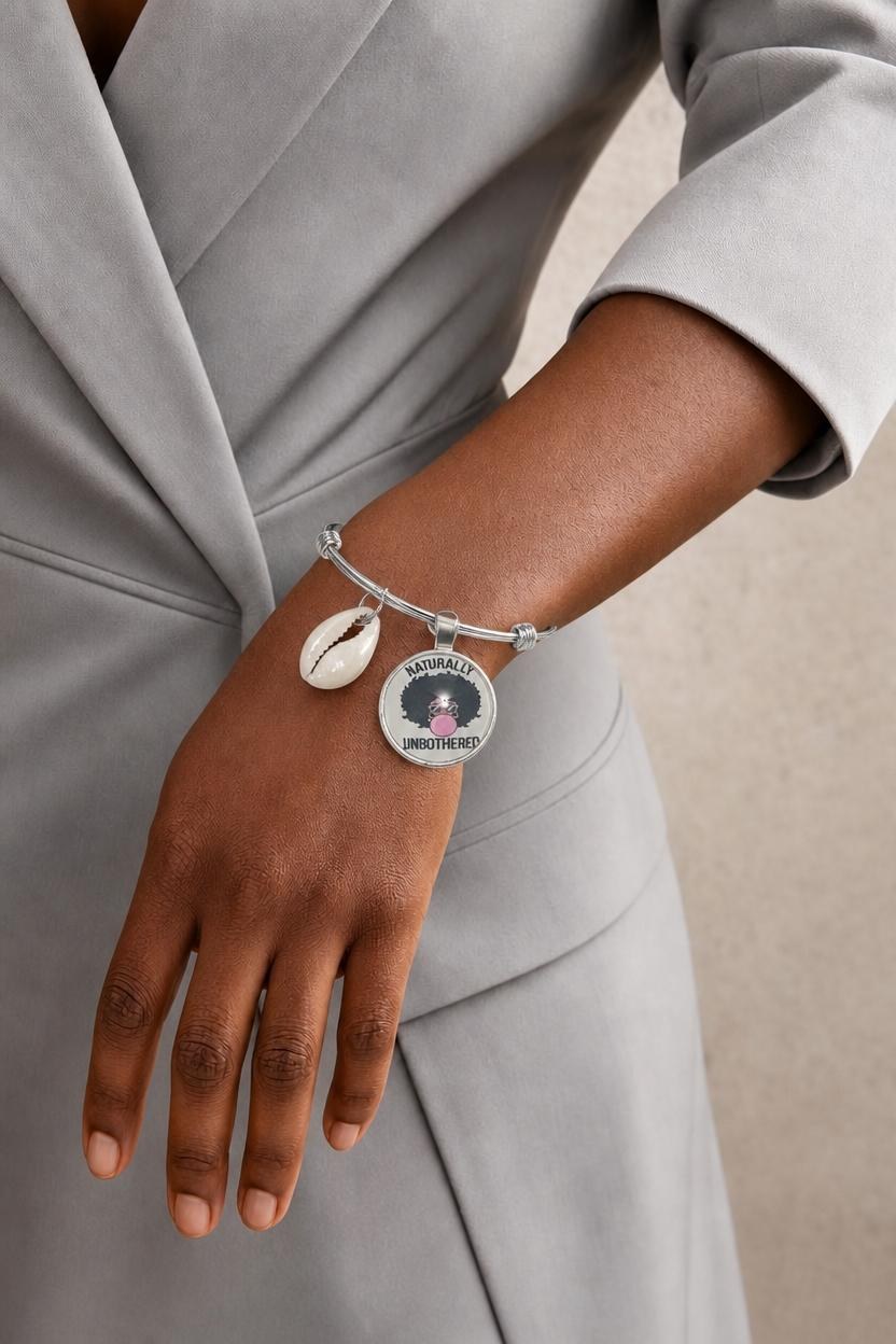 Adjustable African Charm Bracelet naturally unbothered, Stainless Steel Adjustable BraceletFree shipping