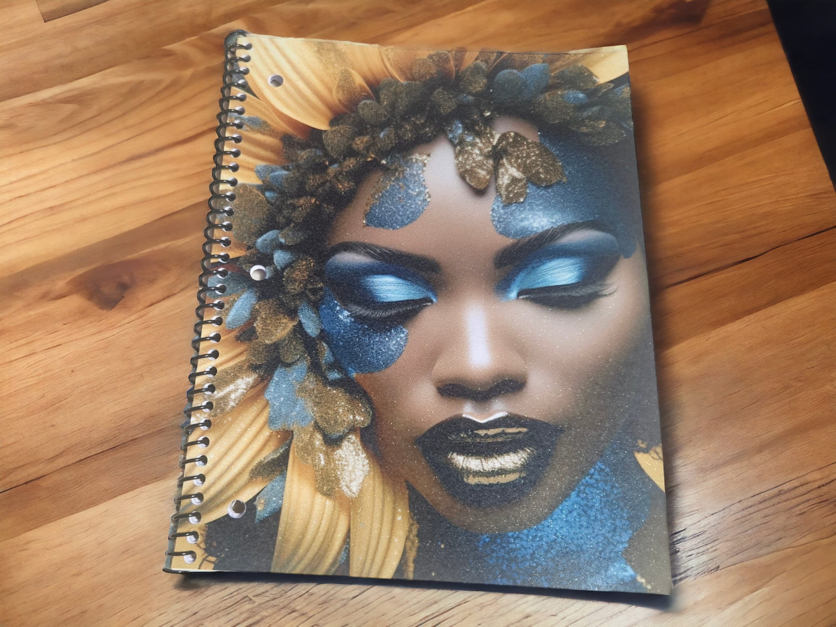 Afrocentric Glitter Cover Spiral Notebook:,Black Girl Magic