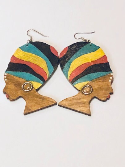RBG Afrocentric Woman Earrings view 2