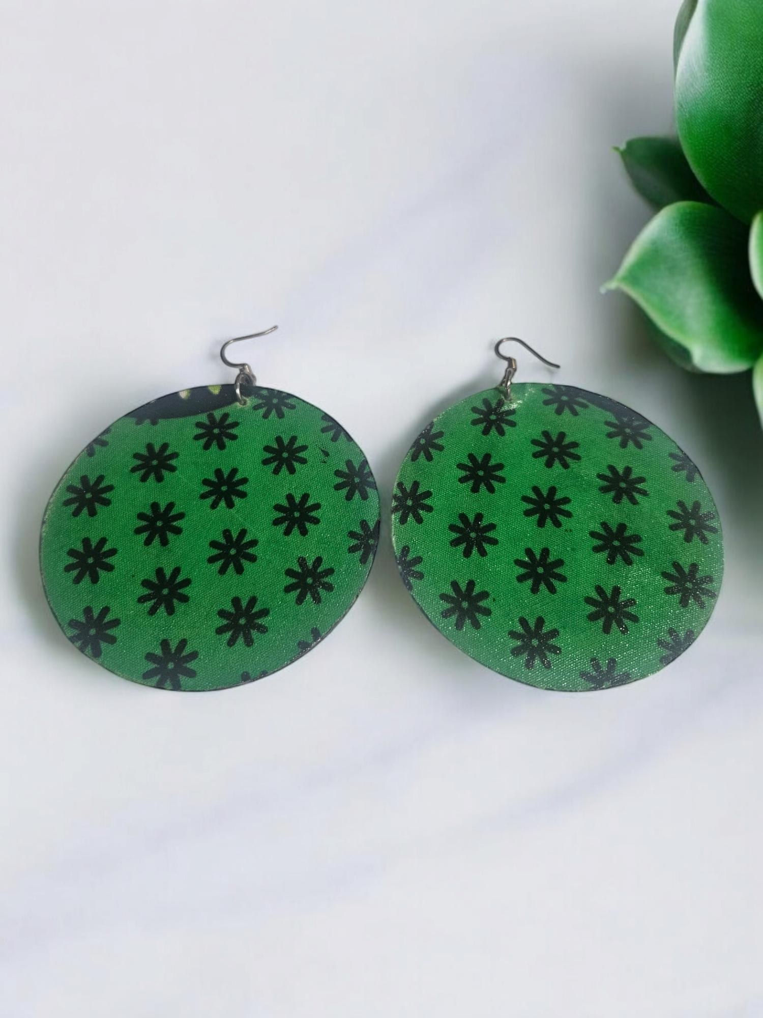 Afrocentric Fabric and wood Earrings