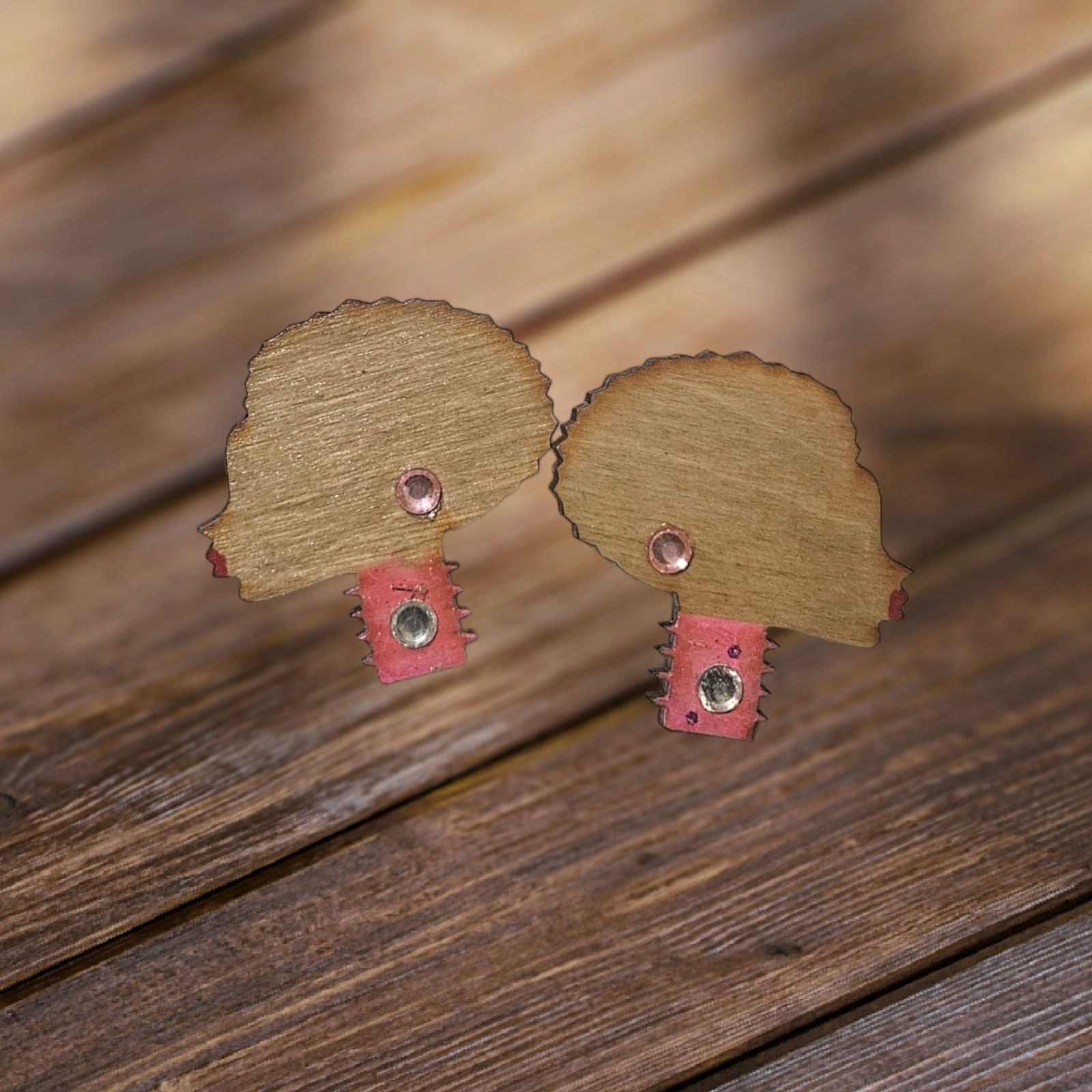 Afrocentric Woman Wood Earrings Africa Wooden Earrings,Post Earrings