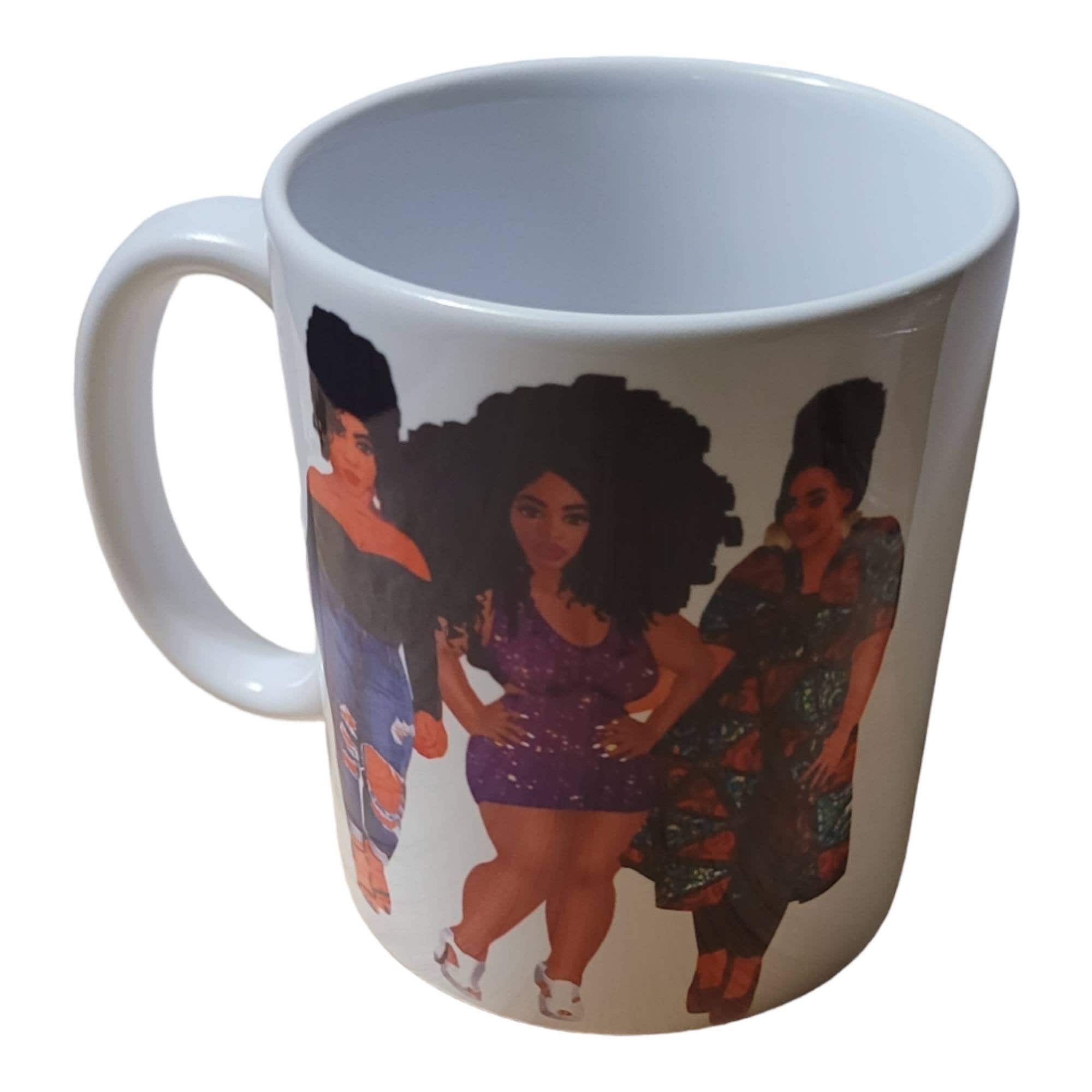 Sister/ friends Afrocentric Coffee Mug, Afro American Coffee Mug,Black Woman Boss