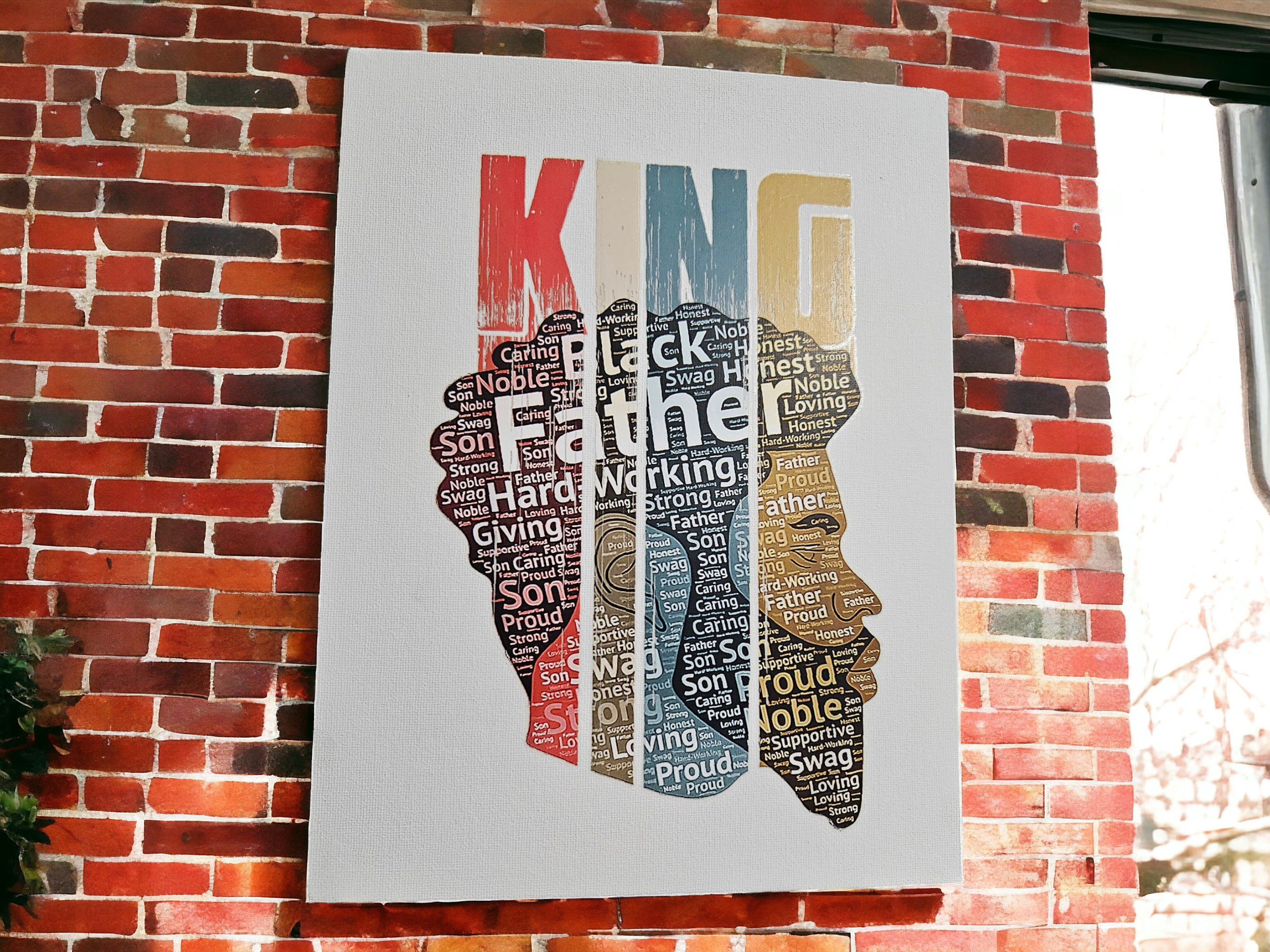 Afrocentric canvas Art,Black King A celebration of identity and love view 3
