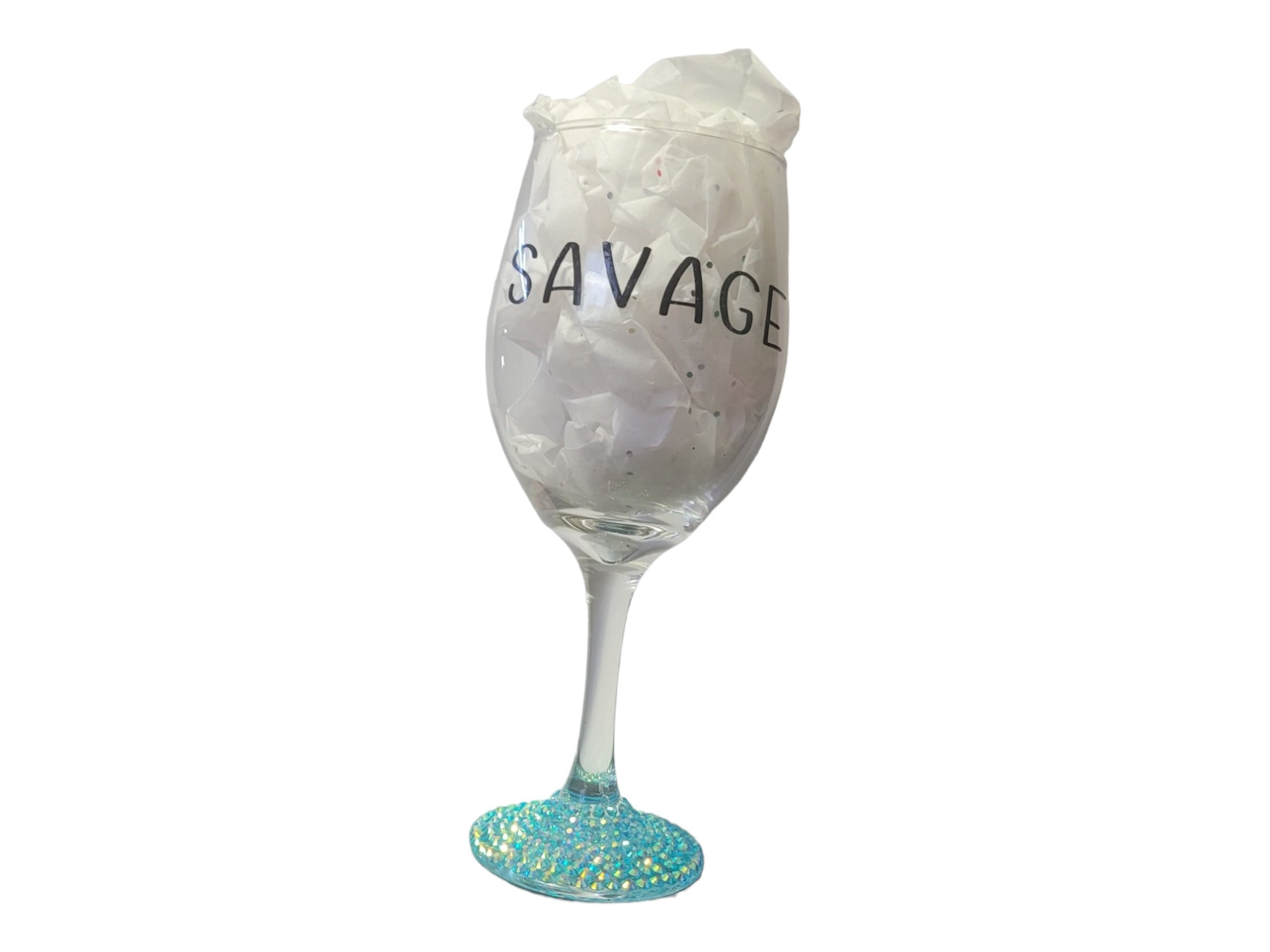 Savage Bling Wine Glass,