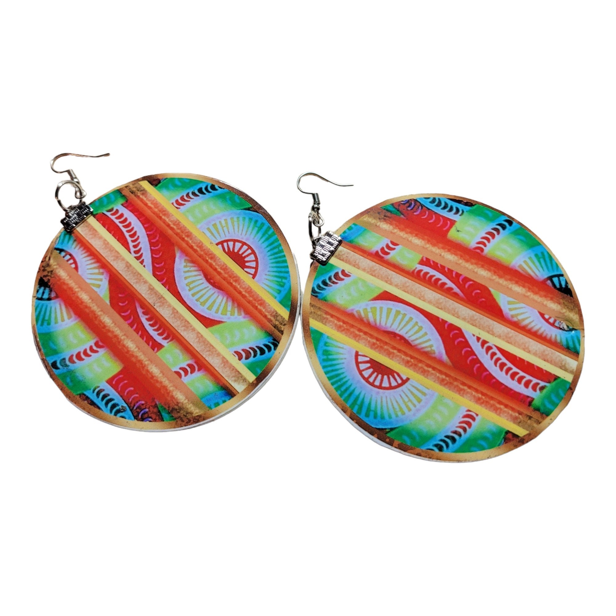 Afrocentric Statement Earrings,Oversize Earrings,Paperand Wood