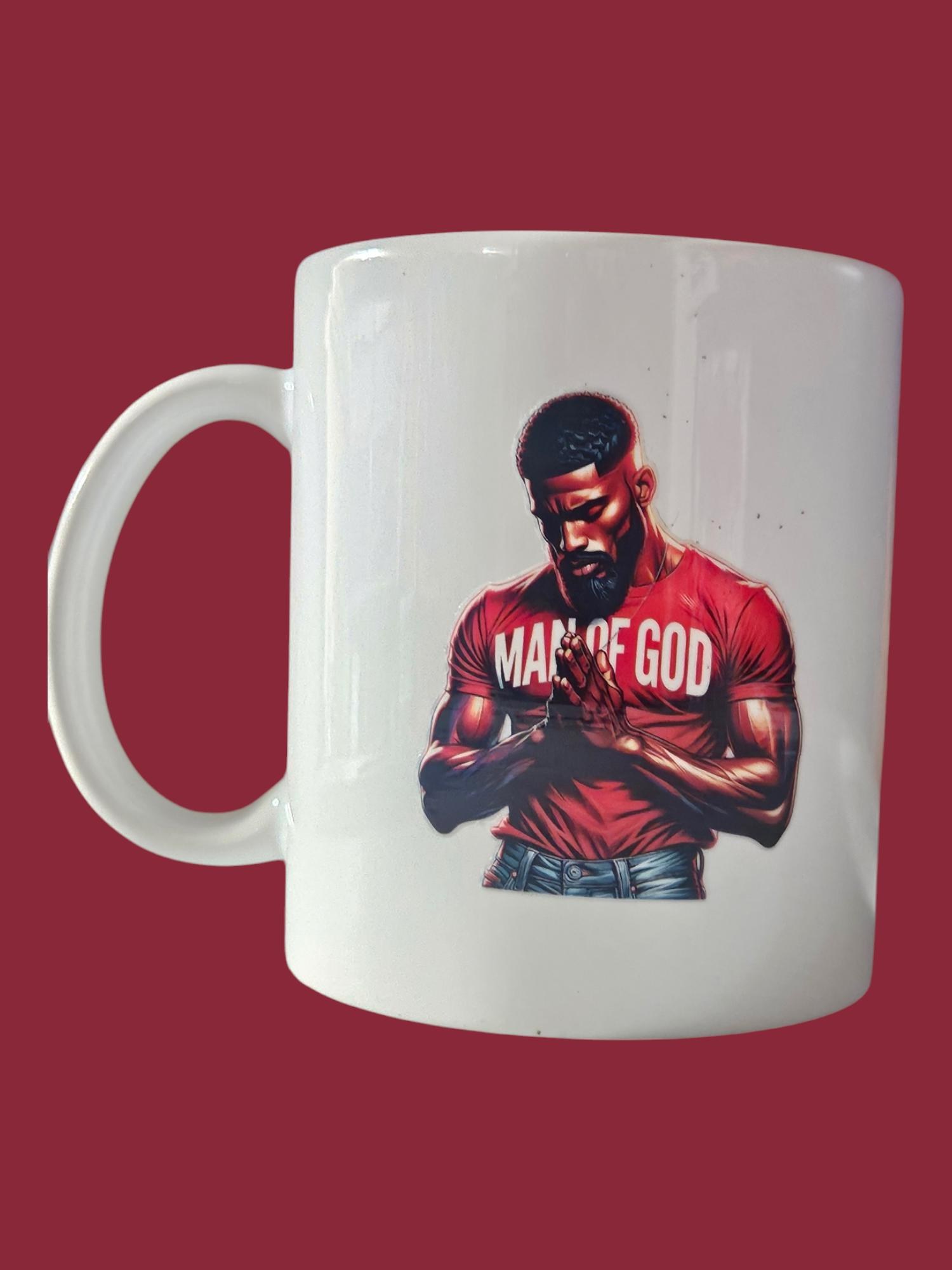 Man of GOD Coffee Mug. Afrocentric man praying-Celebrate Black Excellence!
