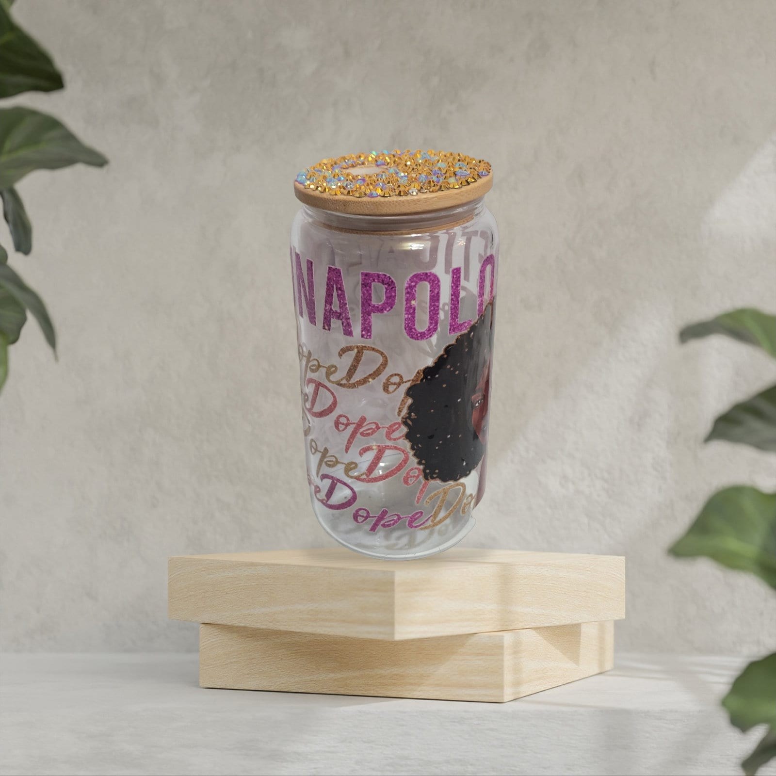Unapologetically Dope,BeerCan,Glass,Ice Coffee Glass,Housewarming Gift, Afrocentric, Afro,bling