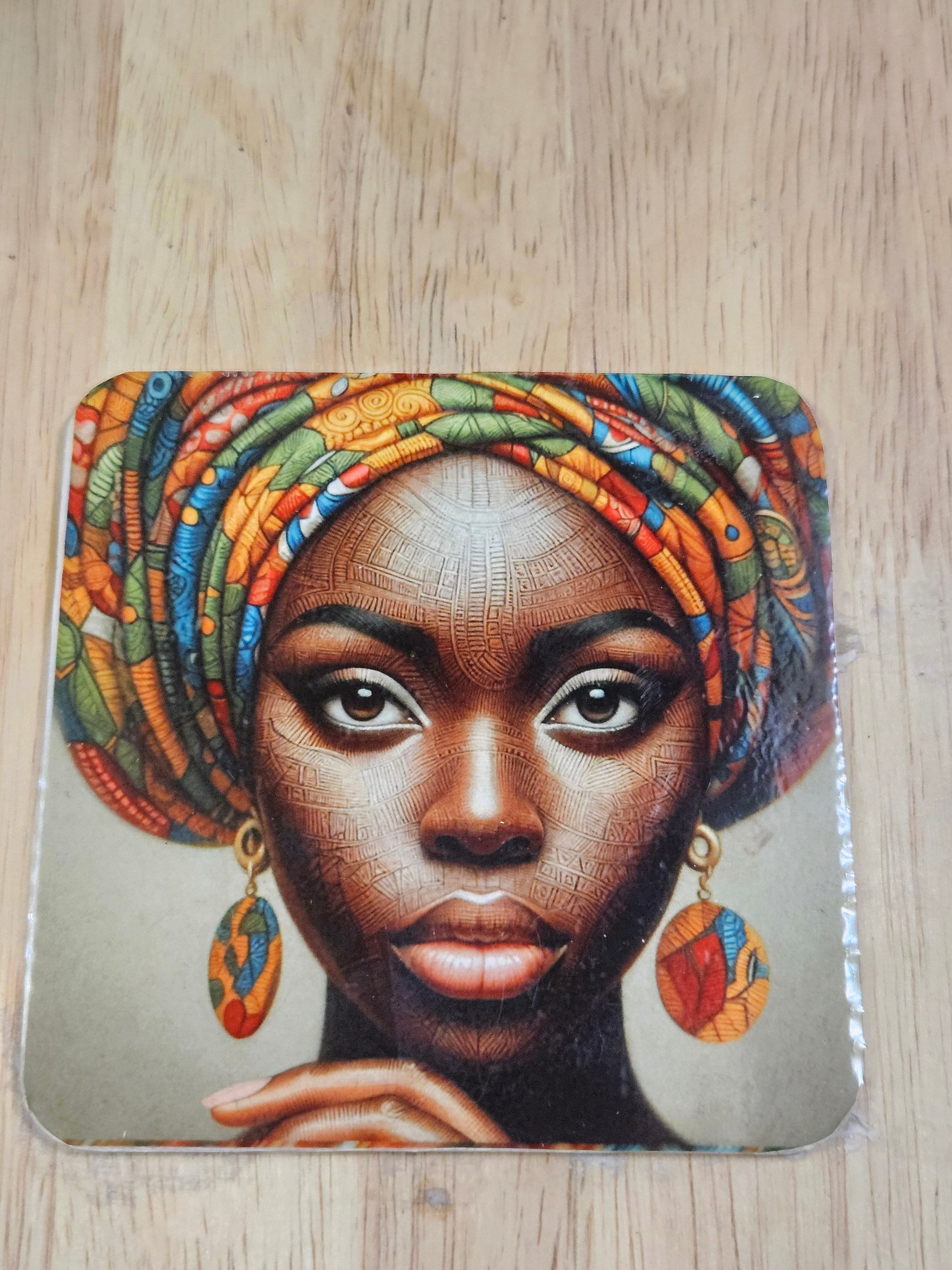 Sip in Style: 3D Afrocentric Elegance Mug - Elevate Your Coffee Experience!", Afro American Coffee Mug,Black Woman Free matching coaster