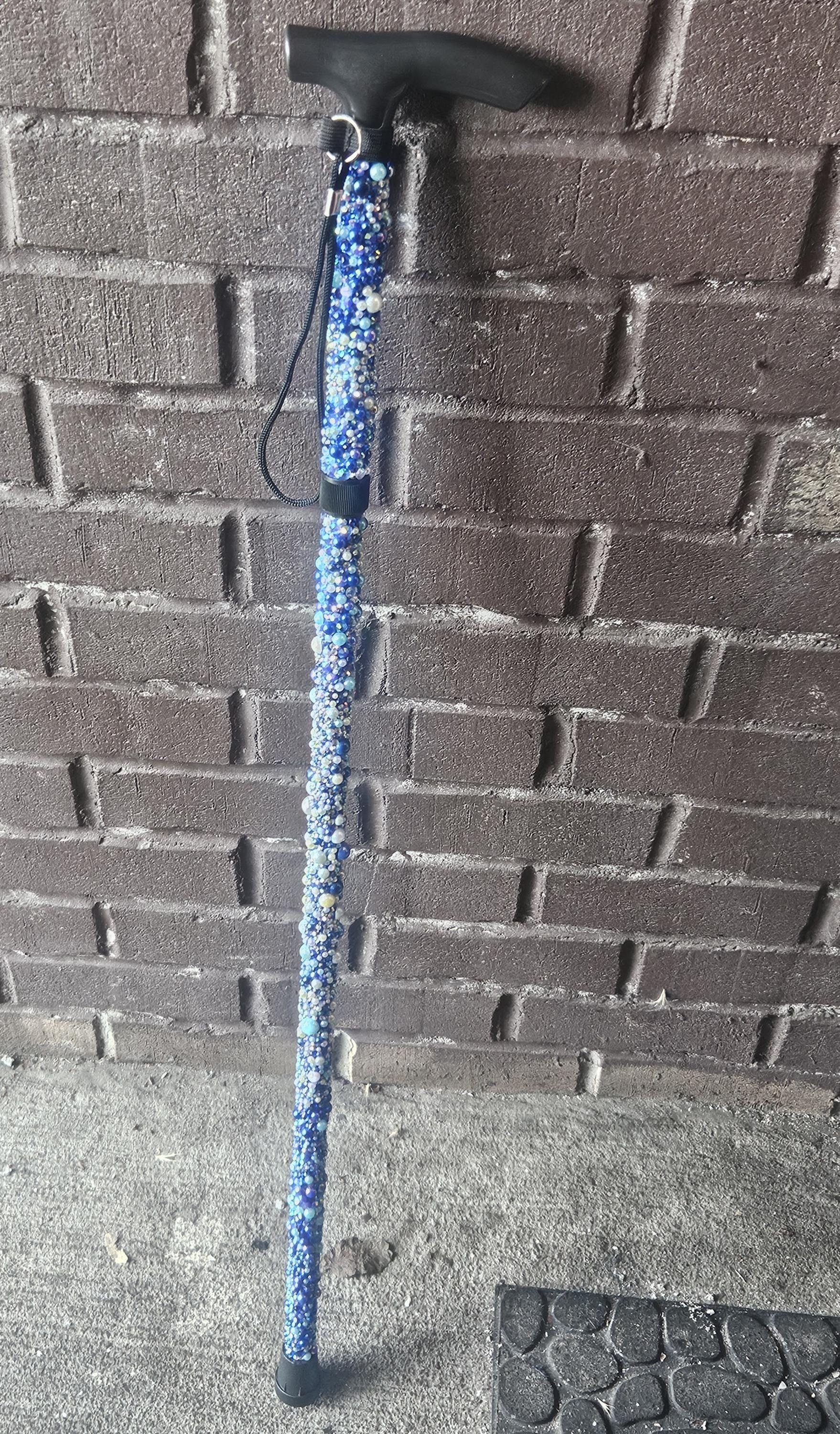 Sparkly Rhinestone Walking Cane, Foldable Fashion Accessory for Women view 2