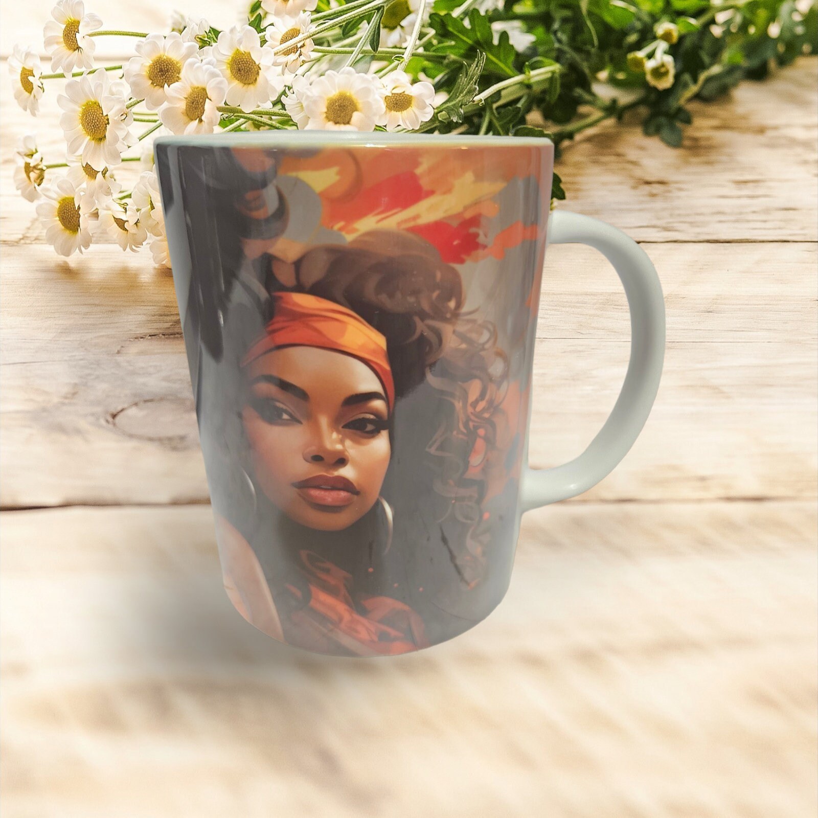 Sip in Style: 3D Afrocentric Elegance Mug - Elevate Your Coffee Experience!", Afro American Coffee Mug,Black Woman Boss,Free coaster view 2