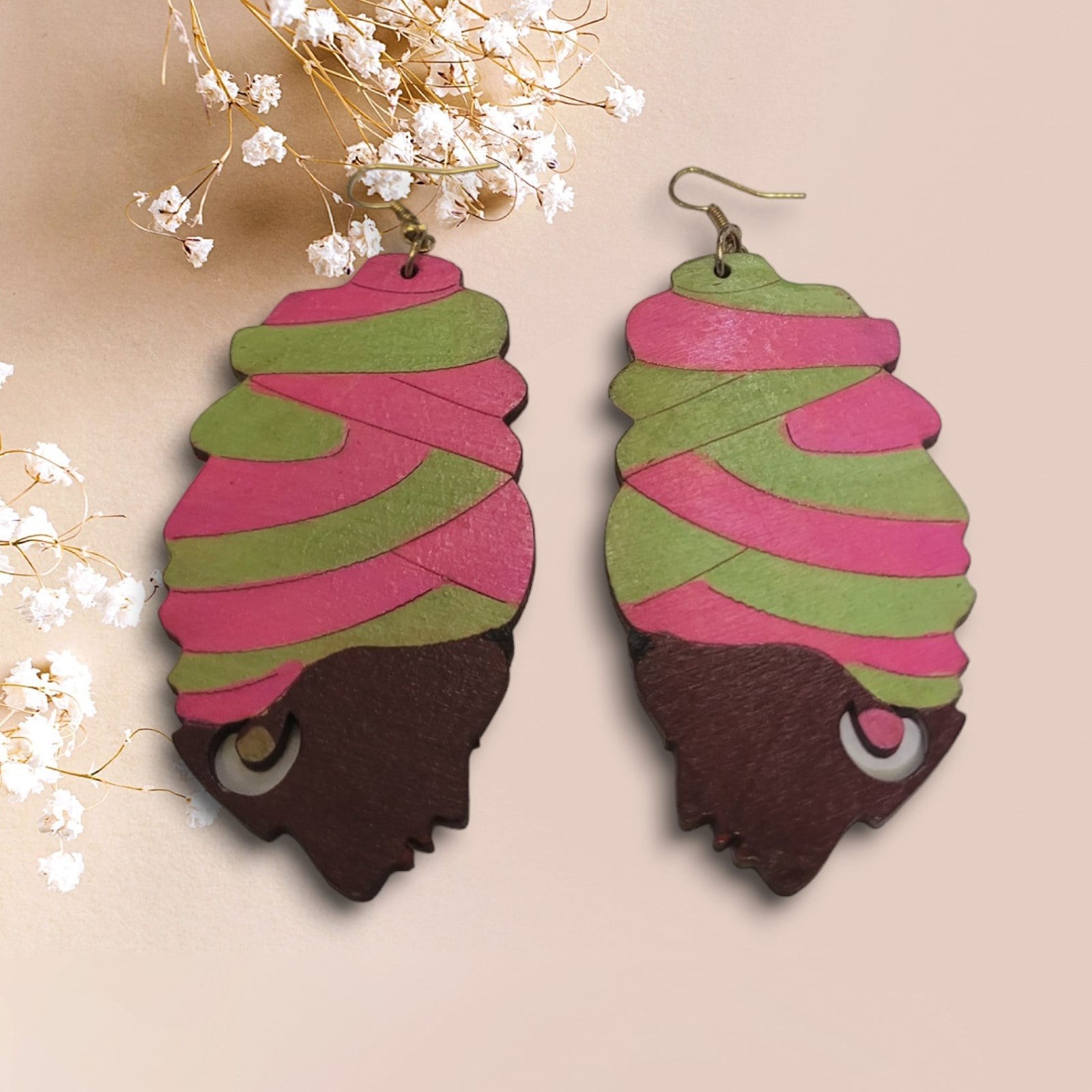 Bold and Beautiful: Afrocentric Artistry Earrings Silhouette Wood Earrings Africa Wooden Earrings